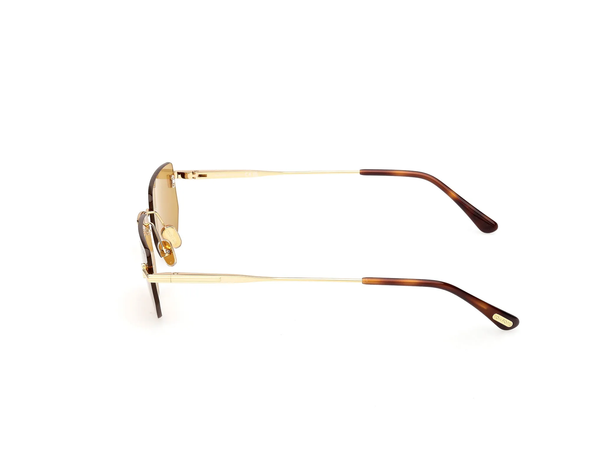 TOM FORD FT1355 ETHAN-02 30E Occhiali da sole Metallo Oro Marrone Geometrica Normale - immagine 3