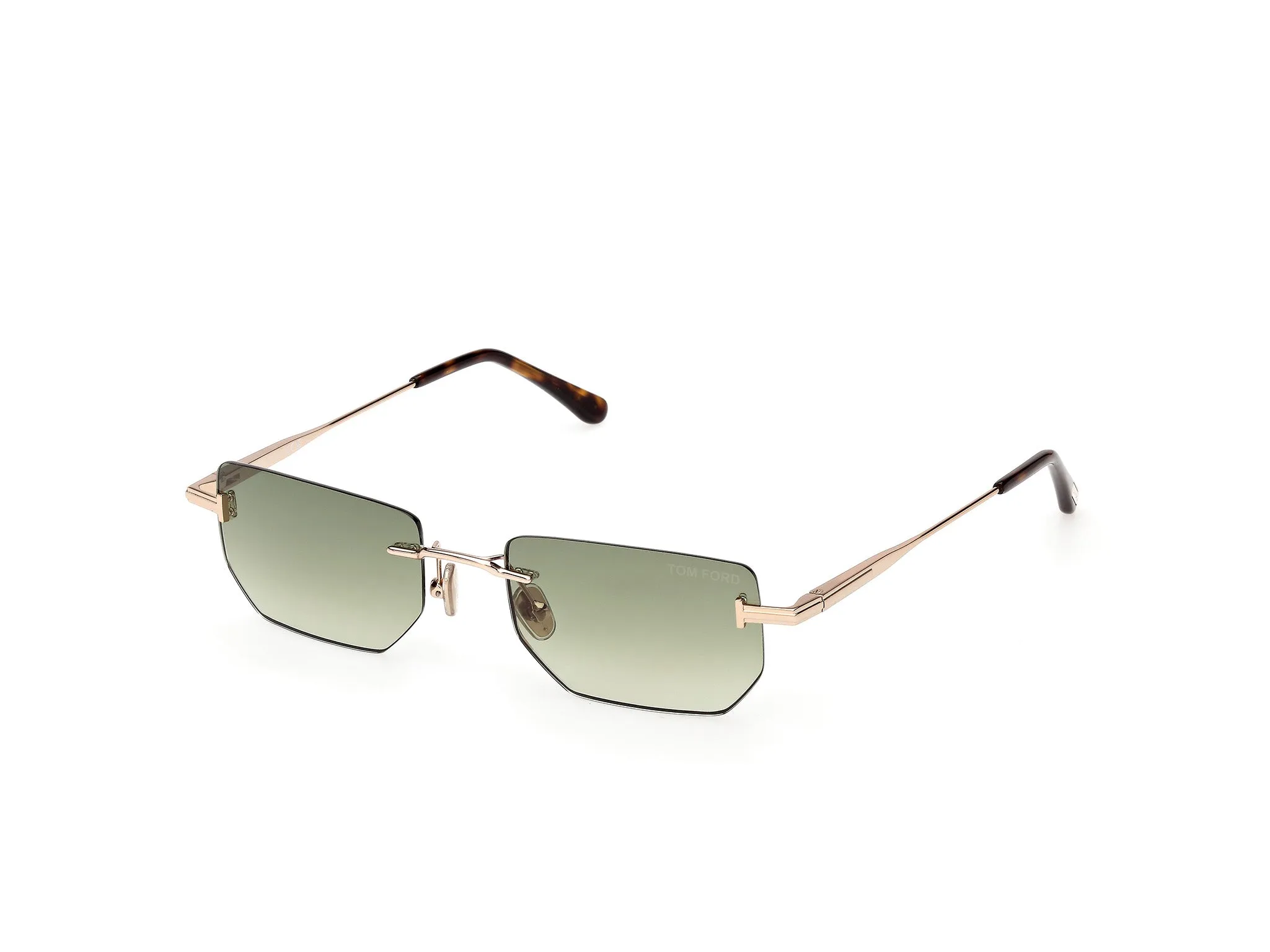 TOM FORD FT1355 ETHAN-02 28P Occhiali da sole Metallo Oro Verde Geometrica Normale - immagine 1