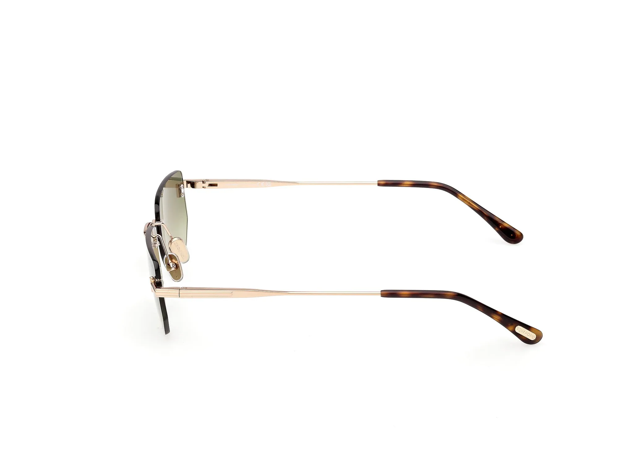 TOM FORD FT1355 ETHAN-02 28P Occhiali da sole Metallo Oro Verde Geometrica Normale - immagine 3