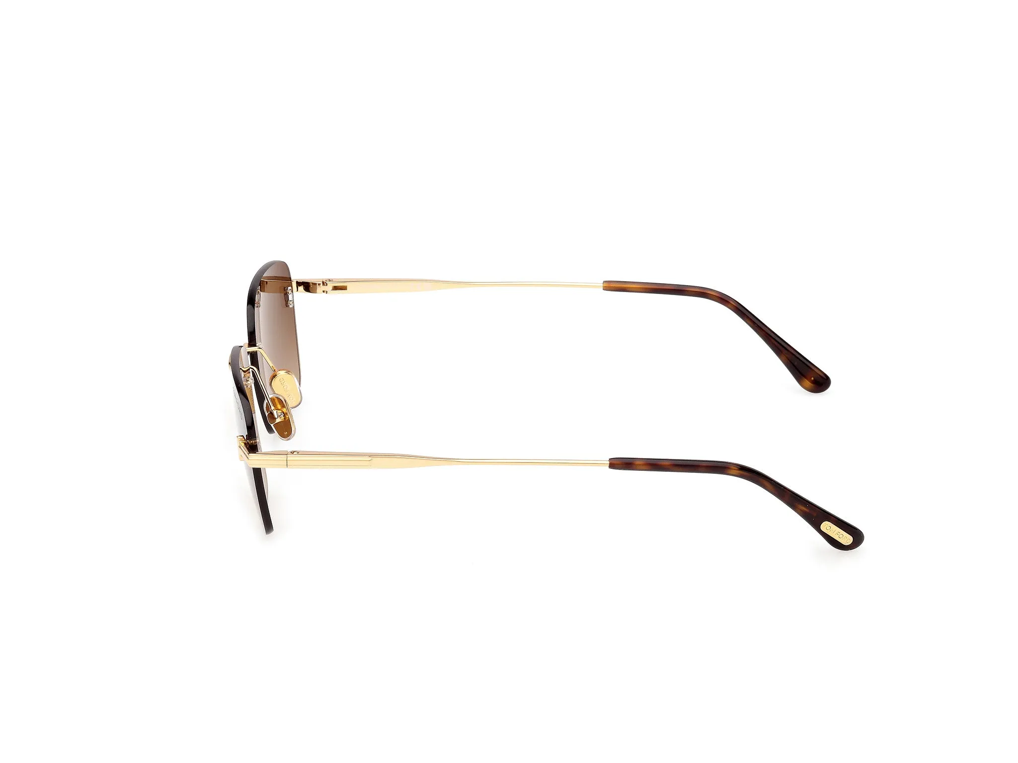 TOM FORD FT1354 JAKE-02 30F Occhiali da sole Metallo Oro Marrone Squadrata Normale - immagine 3