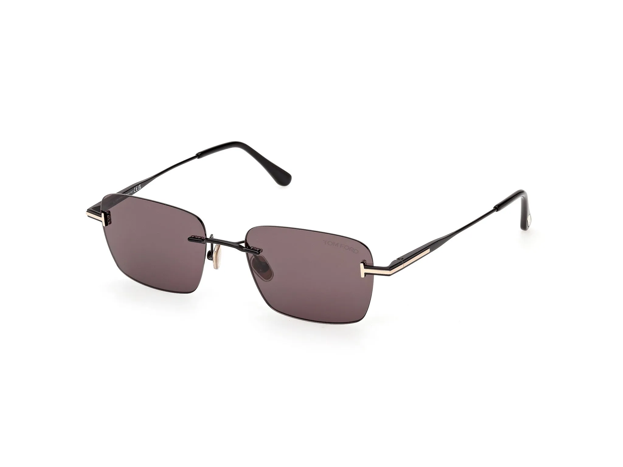 TOM FORD FT1354 JAKE-02 01A Occhiali da sole Metallo Nero Fumo Squadrata Normale - immagine 1