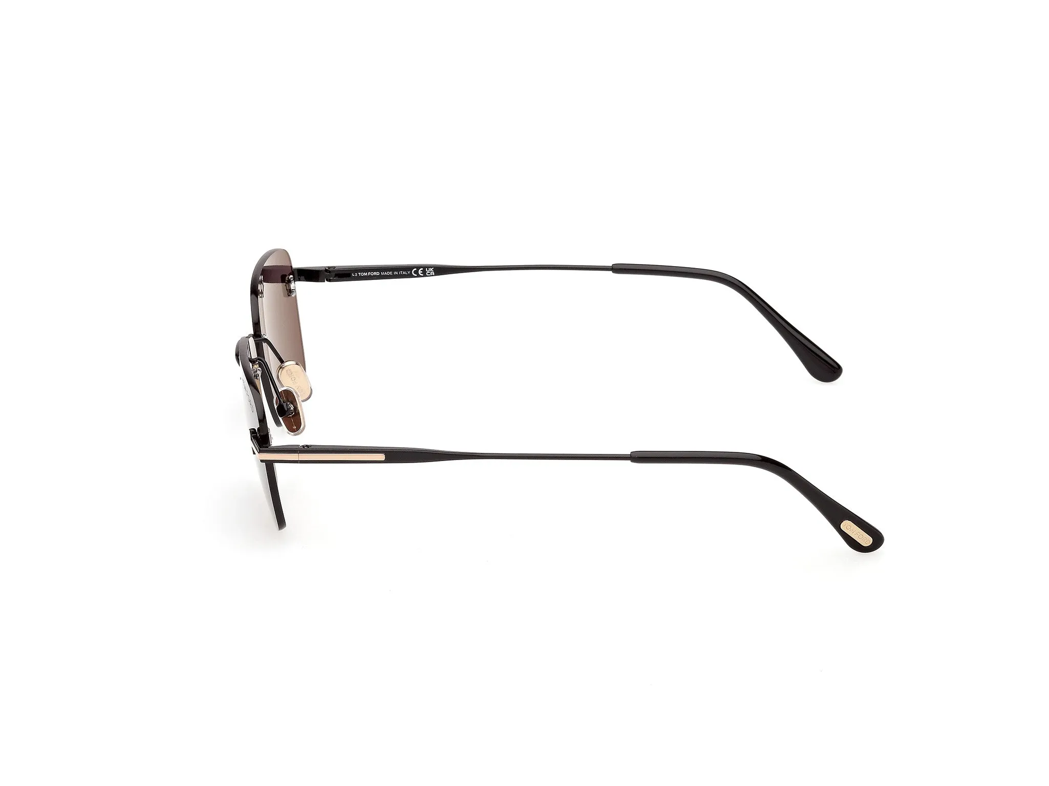 TOM FORD FT1354 JAKE-02 01A Occhiali da sole Metallo Nero Fumo Squadrata Normale - immagine 3