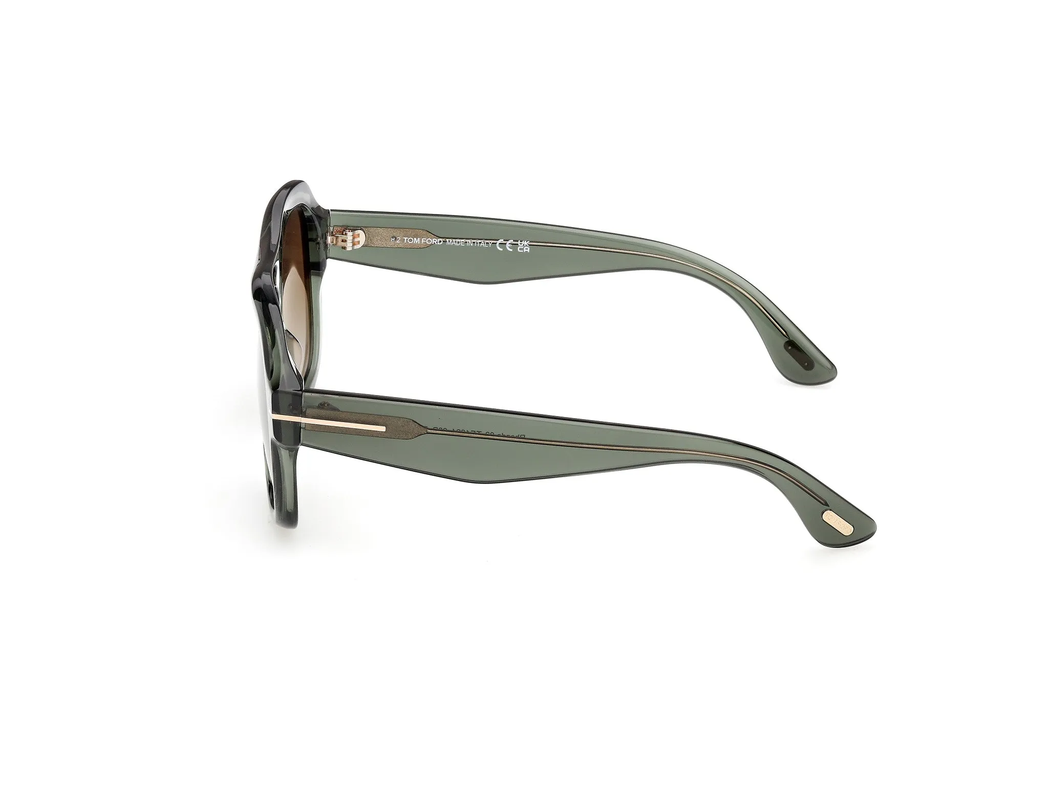 TOM FORD FT1324 RHONDA-02 93P Occhiali da sole Acetato Verde Verde Pilot Normale - immagine 3