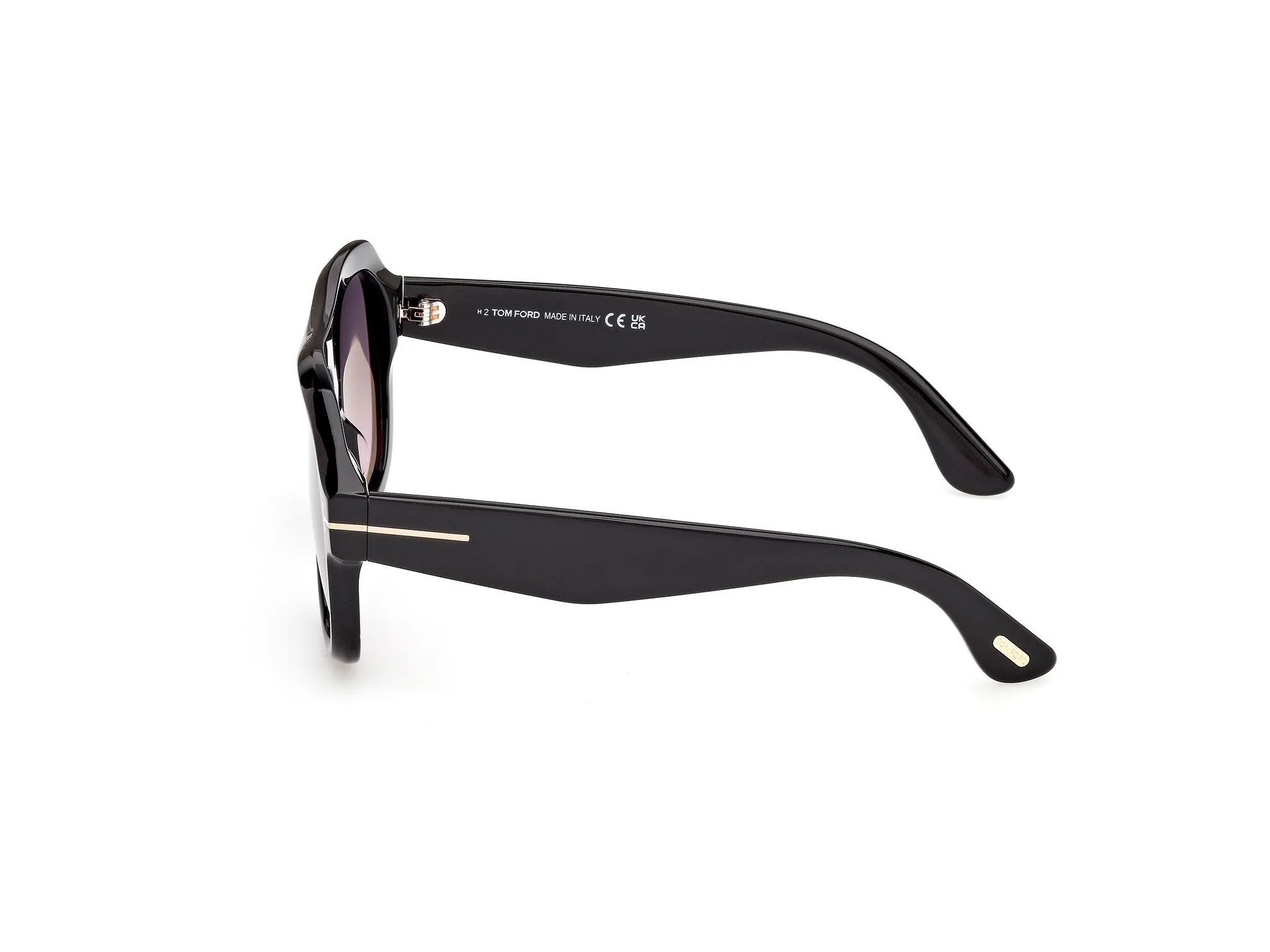 TOM FORD FT1324 RHONDA-02 01B Occhiali da sole Acetato Nero Fumo Pilot Normale - immagine 3