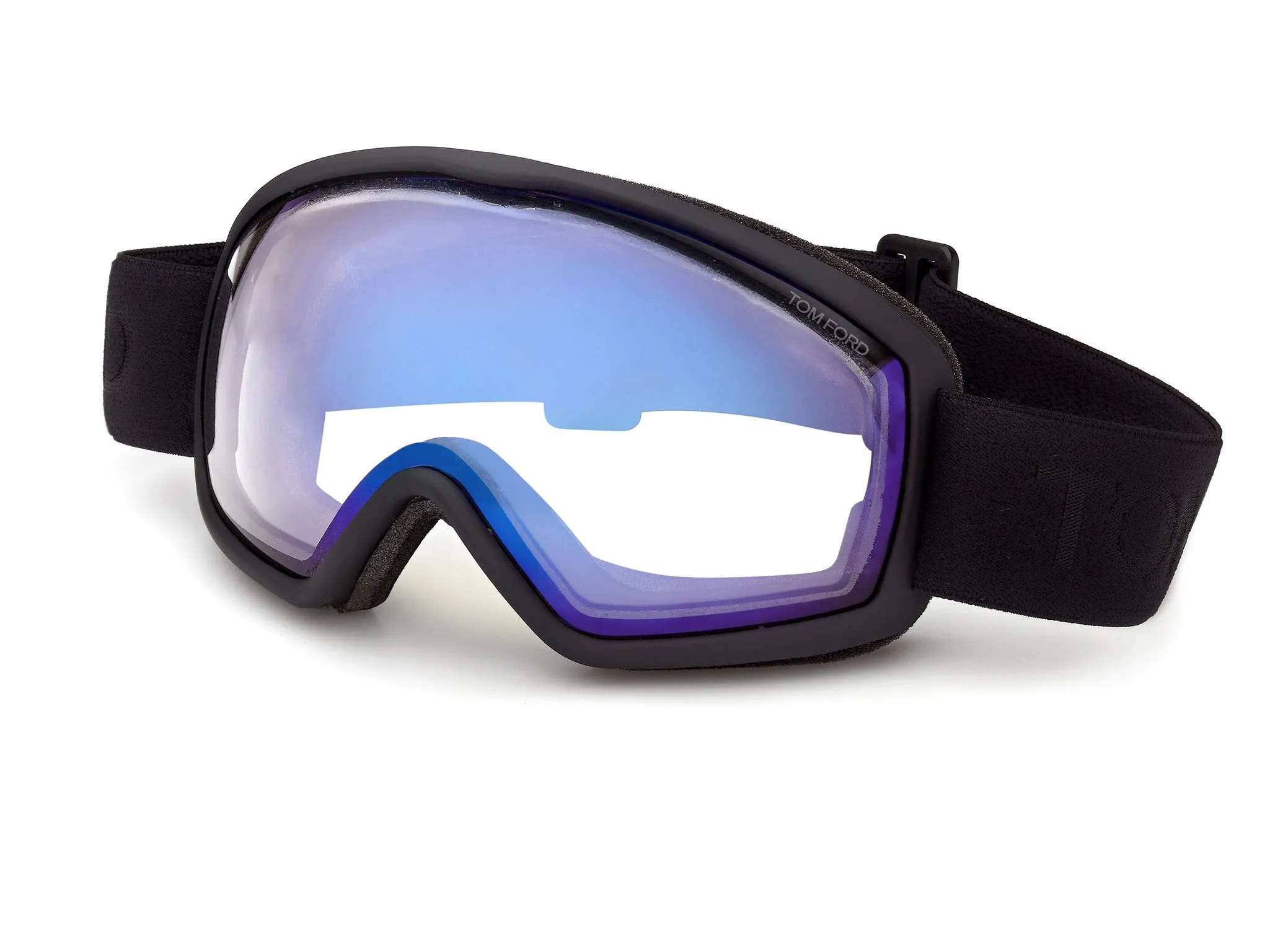 TOM FORD FT1321 05X Maschere da sci Iniettato Nero Blu Maschera Fotocromatiche - immagine 1