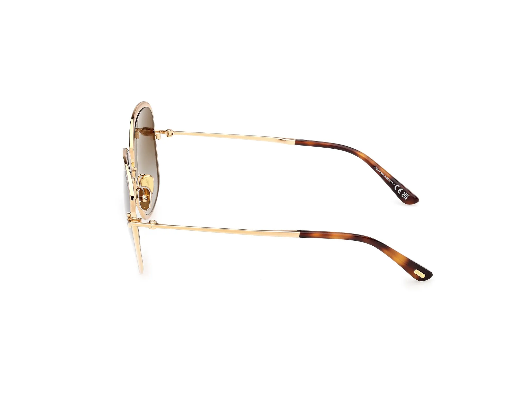 TOM FORD FT1320 SOFIA-02 30P Occhiali da sole Metallo Oro Verde Rotonda Normale - immagine 3