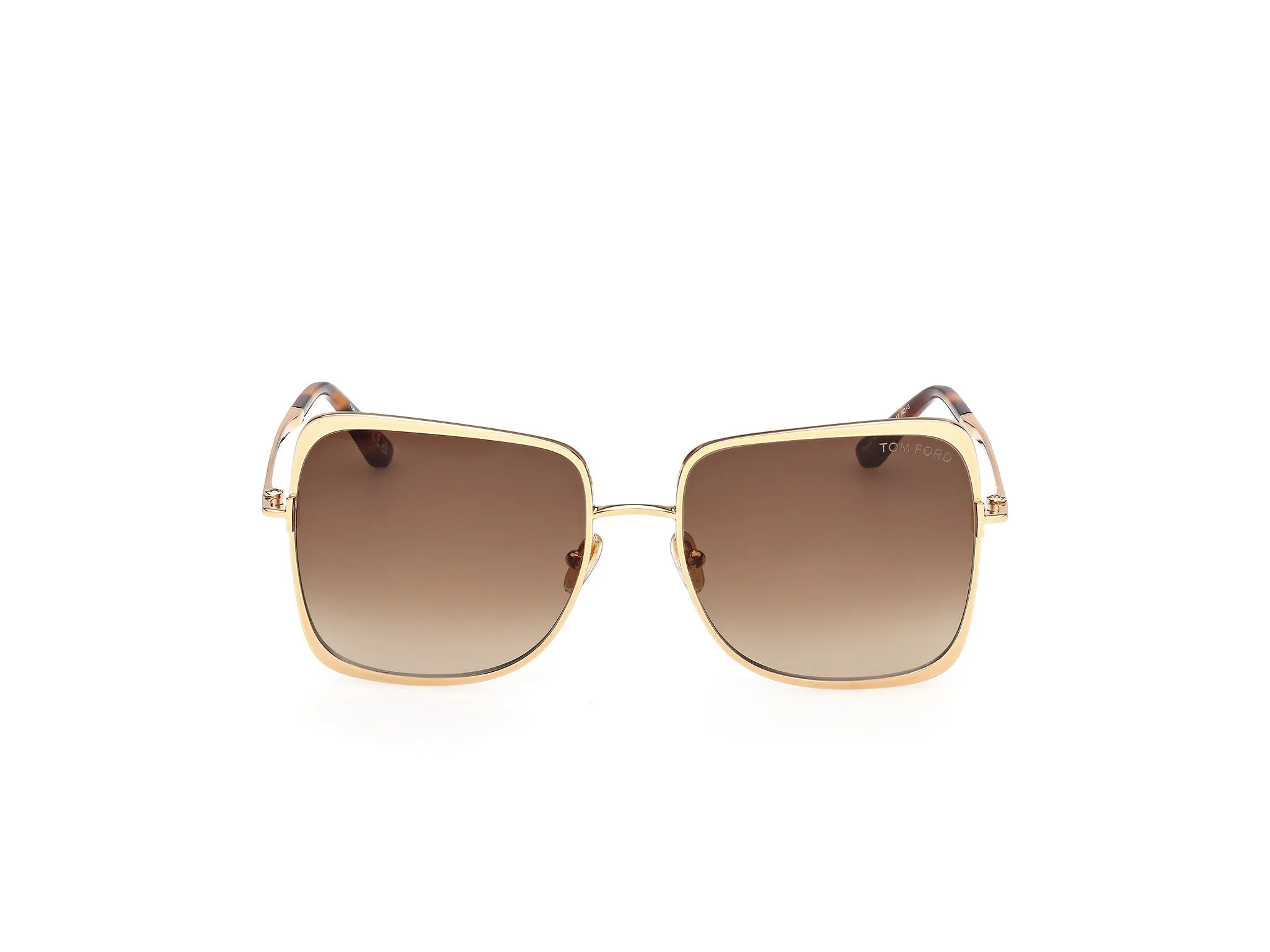 TOM FORD FT1319 TARA-02 30F Occhiali da sole Metallo Oro Marrone Geometrica Normale - immagine 2