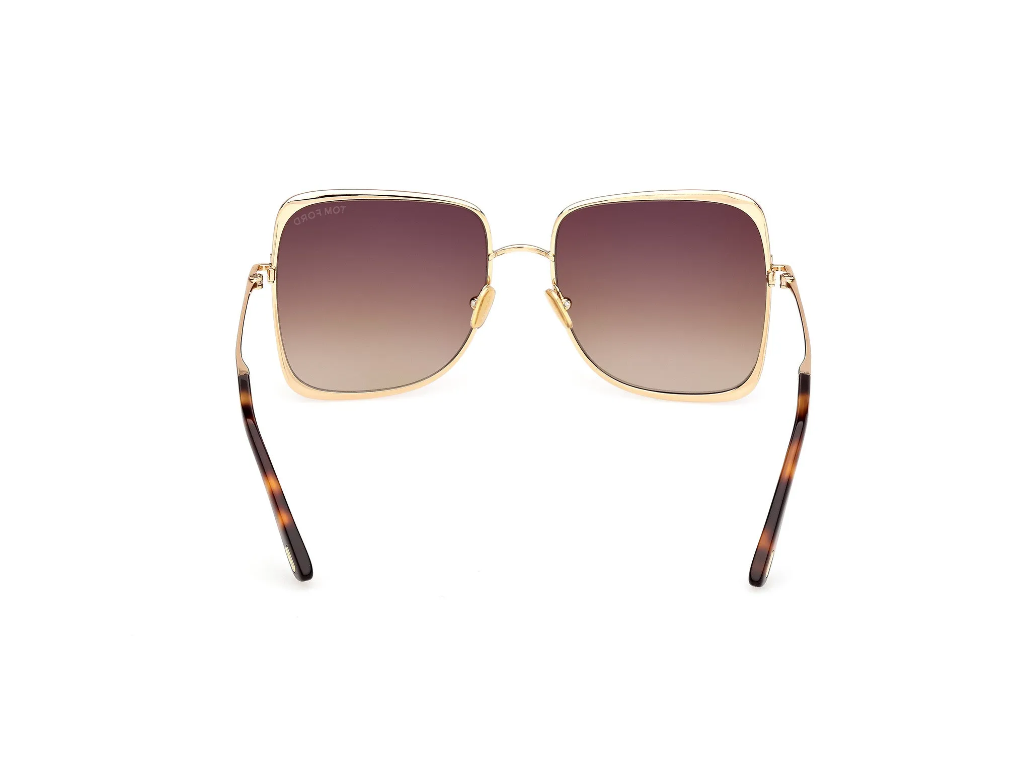 TOM FORD FT1319 TARA-02 30F Occhiali da sole Metallo Oro Marrone Geometrica Normale - immagine 4
