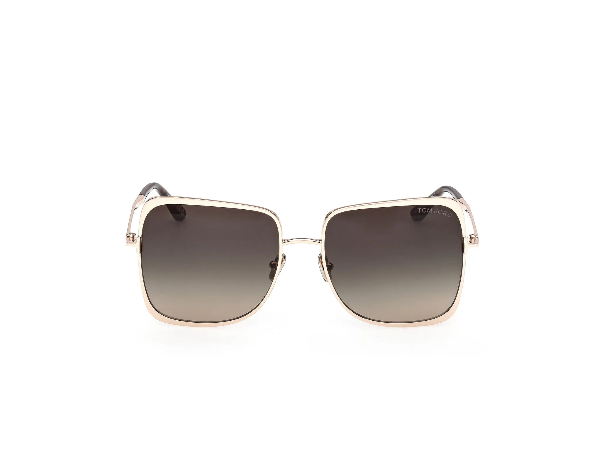 TOM FORD FT1319 TARA-02 28B Occhiali da sole Metallo Oro Fumo Geometrica Normale - immagine 2