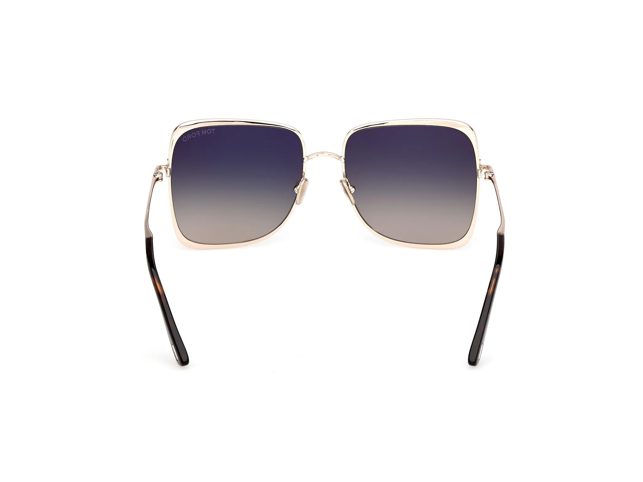 TOM FORD FT1319 TARA-02 28B Occhiali da sole Metallo Oro Fumo Geometrica Normale - immagine 4