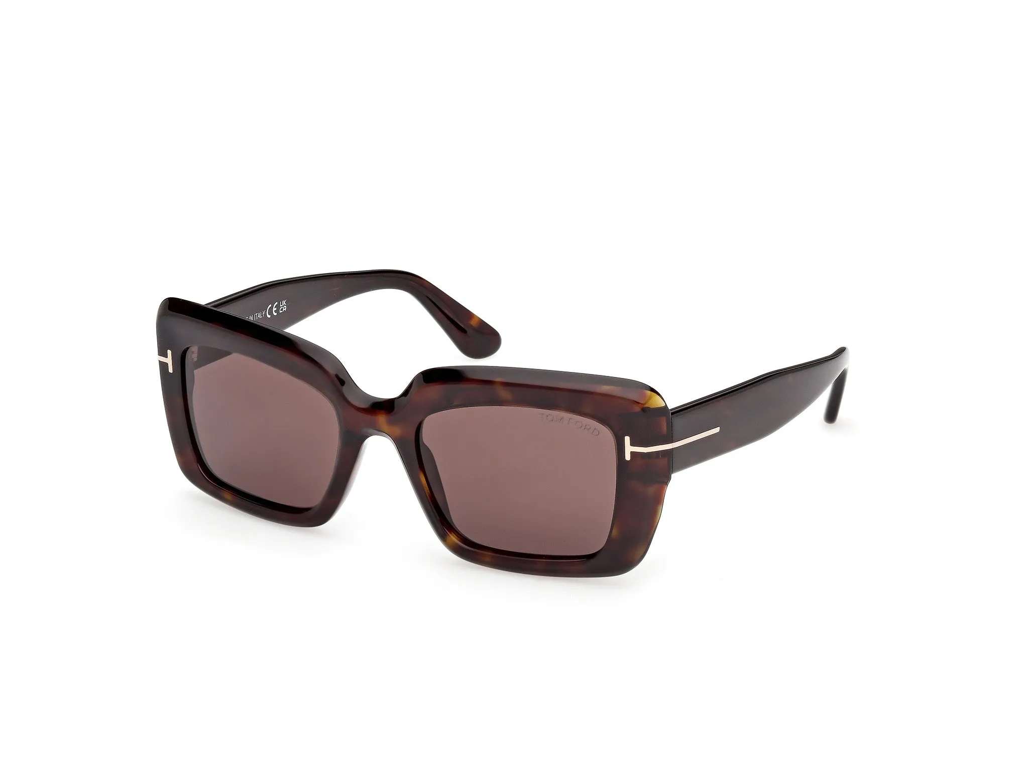 TOM FORD FT1318 LEILA-02 52E Occhiali da sole Acetato Havana Marrone Squadrata Normale - immagine 1