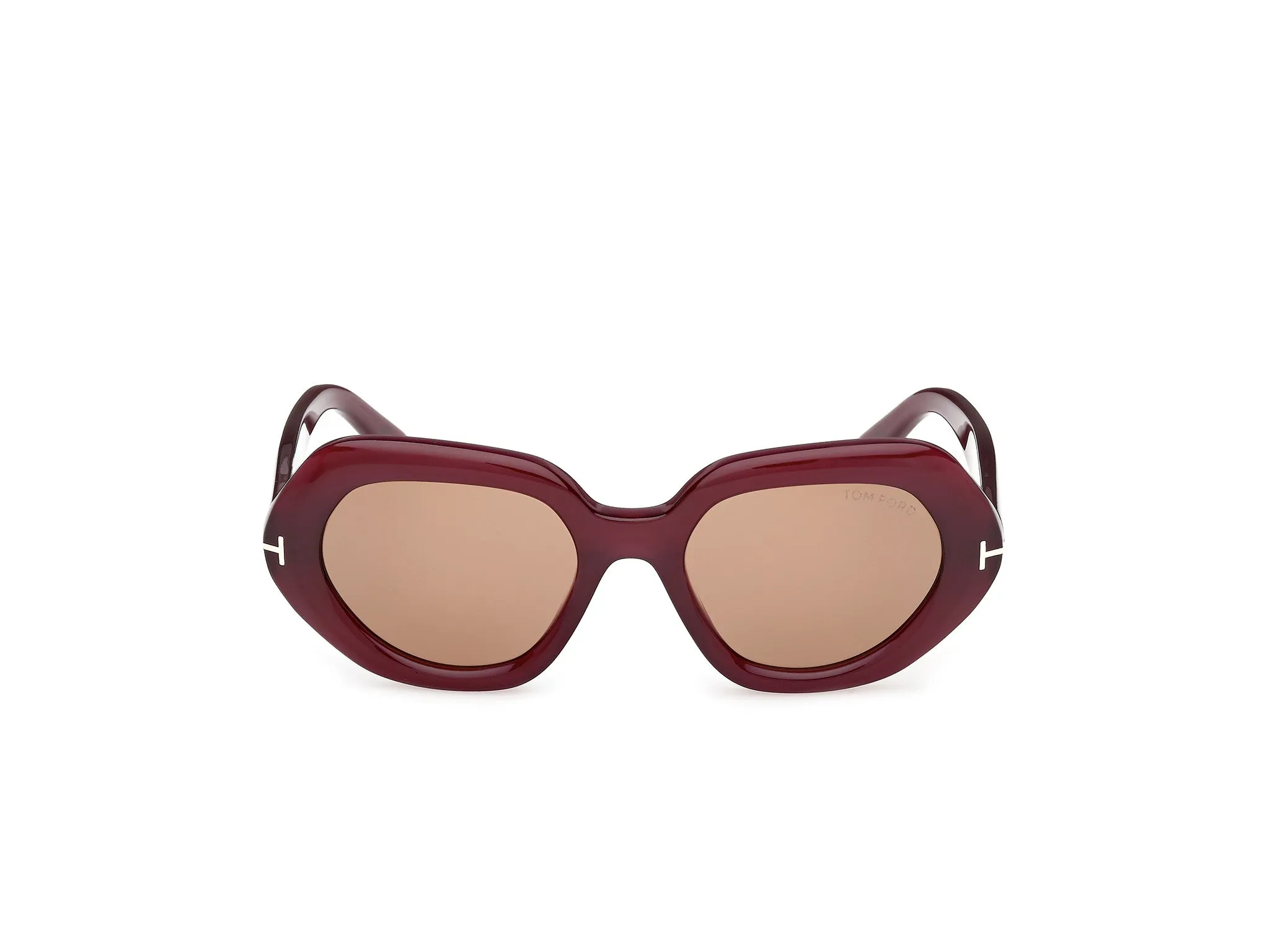 TOM FORD FT1317 APRIL-02 81E Occhiali da sole Acetato Viola Marrone Geometrica Normale - immagine 2
