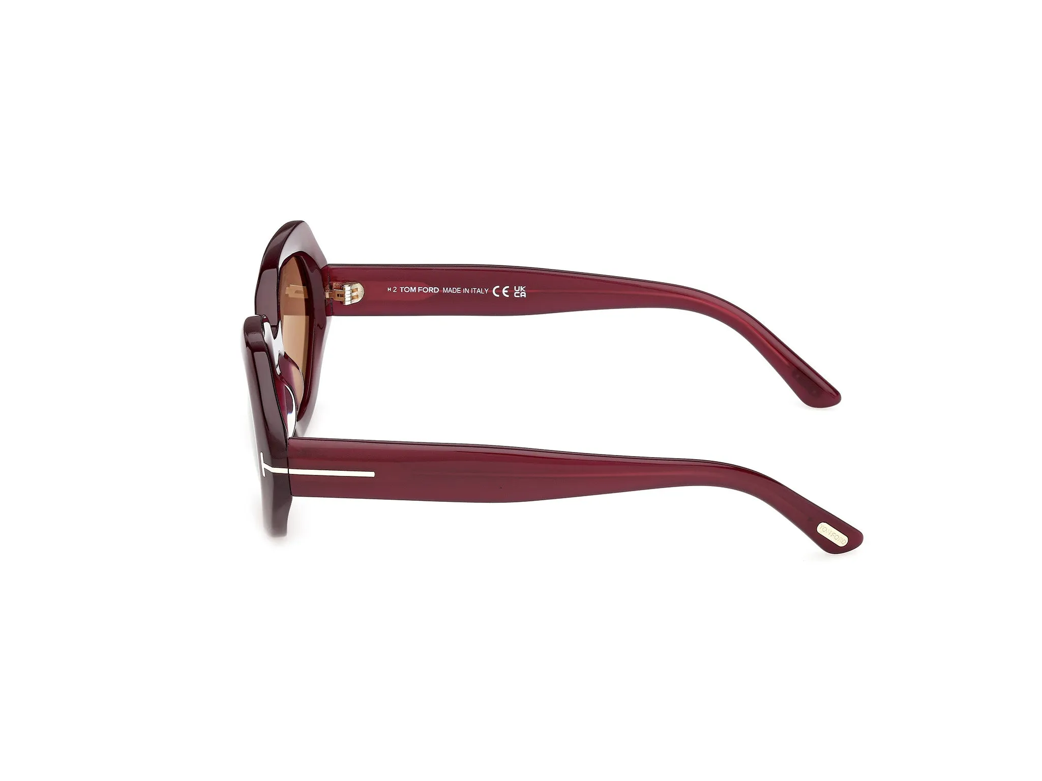 TOM FORD FT1317 APRIL-02 81E Occhiali da sole Acetato Viola Marrone Geometrica Normale - immagine 3