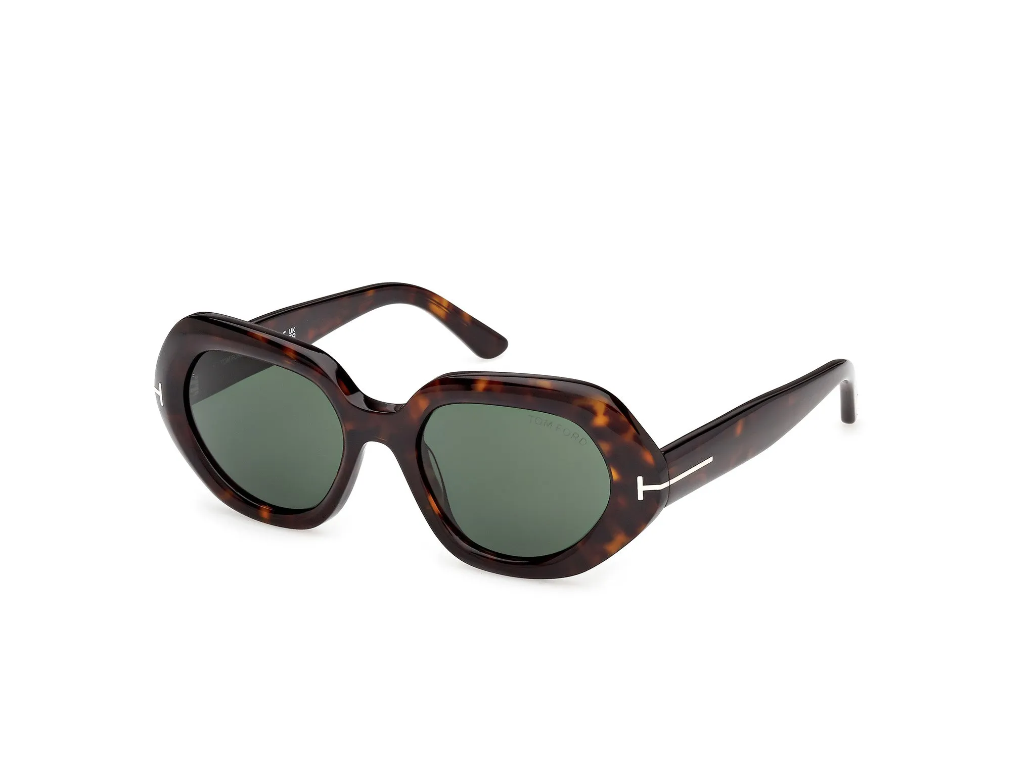 TOM FORD FT1317 APRIL-02 52N Occhiali da sole Acetato Havana Verde Geometrica Normale - immagine 1