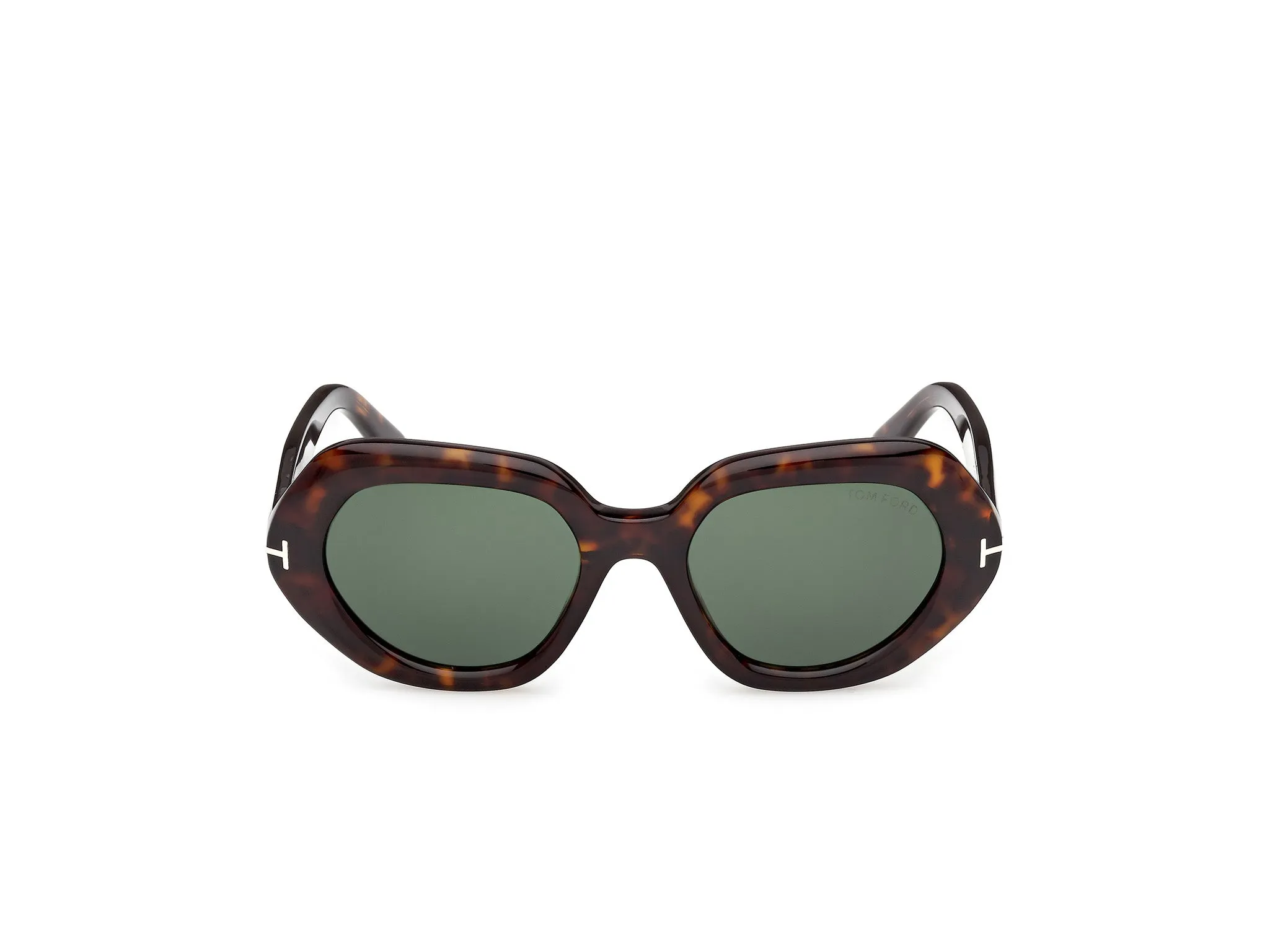 TOM FORD FT1317 APRIL-02 52N Occhiali da sole Acetato Havana Verde Geometrica Normale - immagine 2