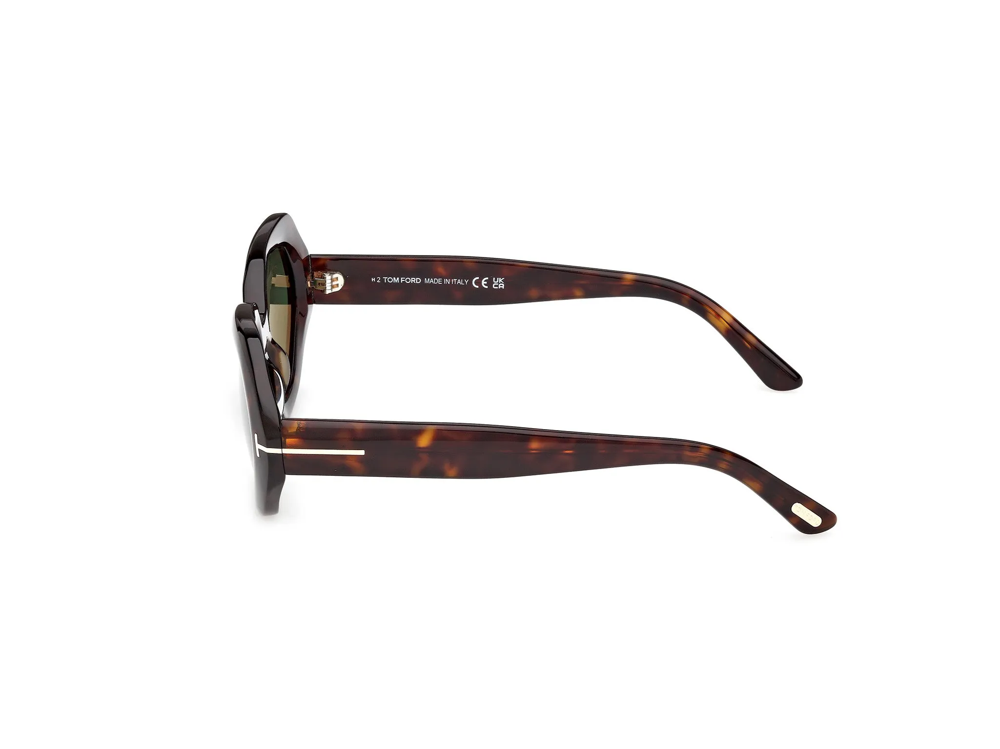 TOM FORD FT1317 APRIL-02 52N Occhiali da sole Acetato Havana Verde Geometrica Normale - immagine 3