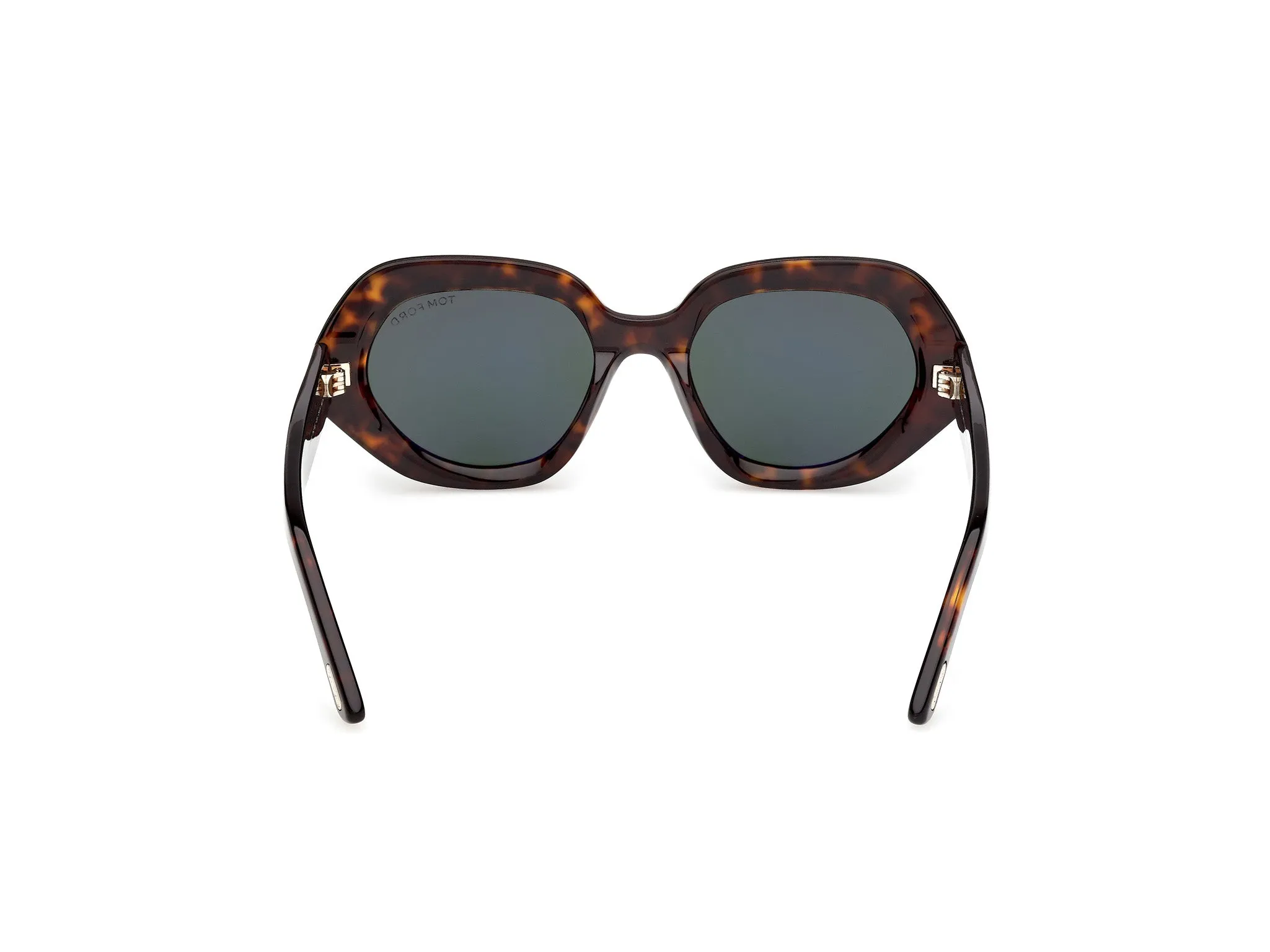 TOM FORD FT1317 APRIL-02 52N Occhiali da sole Acetato Havana Verde Geometrica Normale - immagine 4