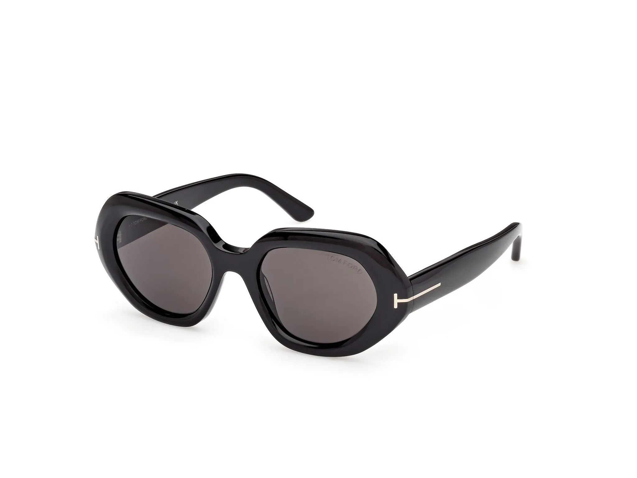 TOM FORD FT1317 APRIL-02 01A Occhiali da sole Acetato Nero Fumo Geometrica Normale - immagine 1
