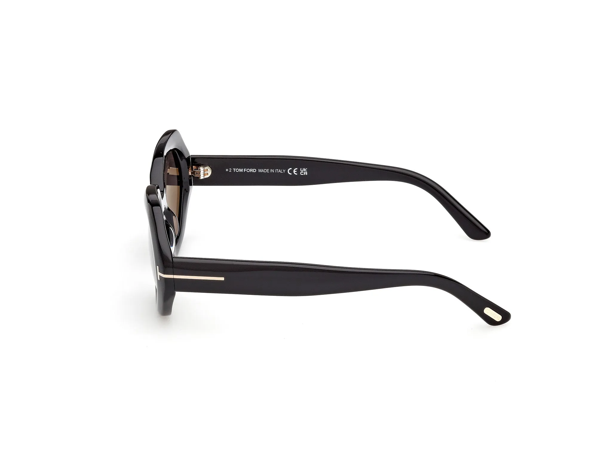 TOM FORD FT1317 APRIL-02 01A Occhiali da sole Acetato Nero Fumo Geometrica Normale - immagine 3