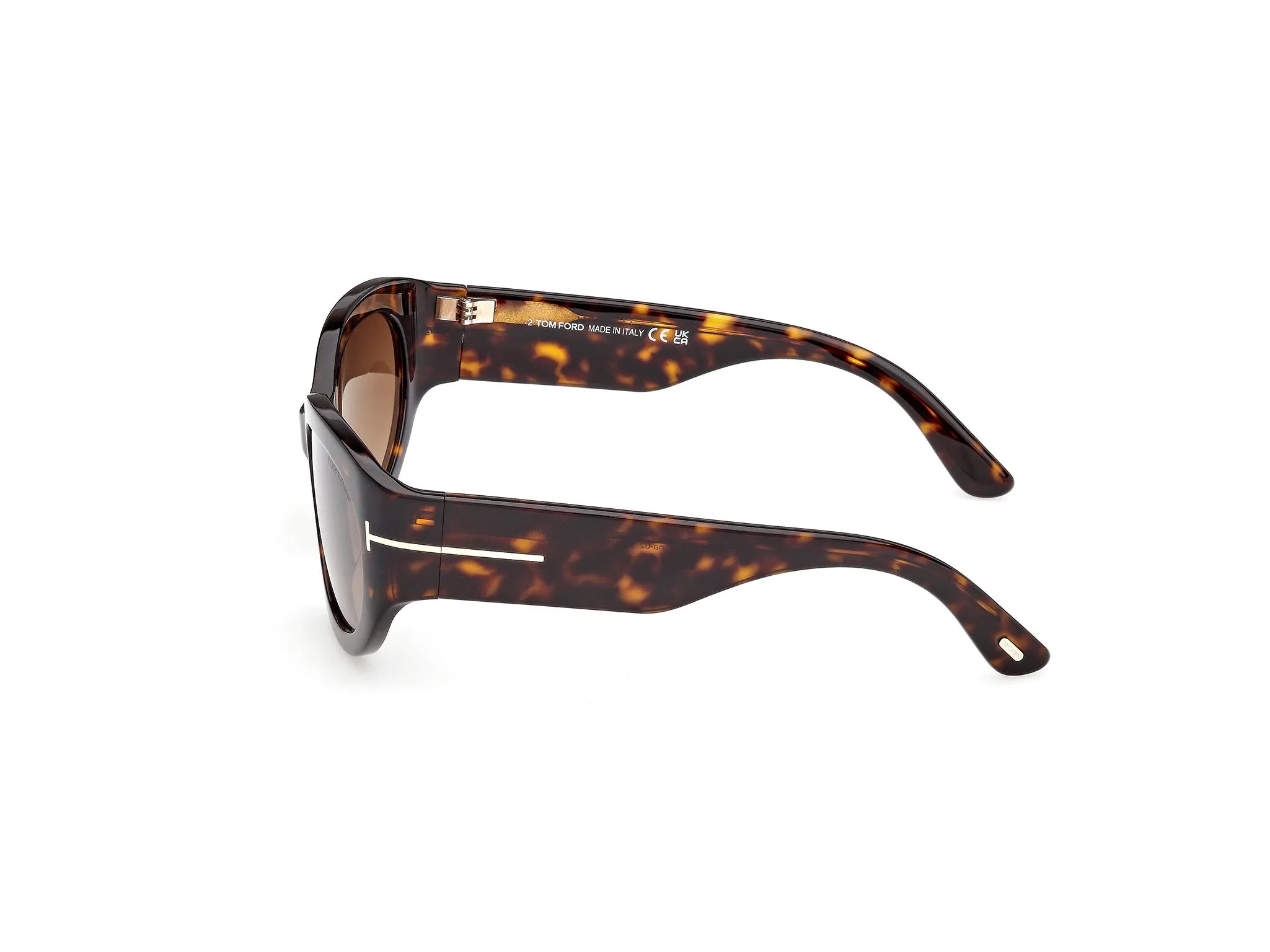 TOM FORD FT1313 ARIZONA-02 52F Occhiali da sole Acetato Havana Marrone Squadrata Normale - immagine 3