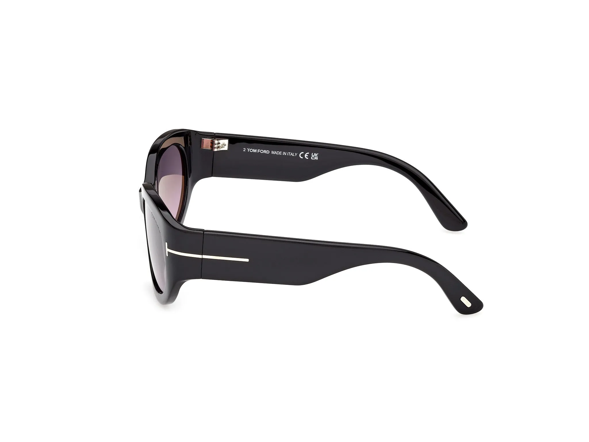 TOM FORD FT1313 ARIZONA-02 01B Occhiali da sole Acetato Nero Fumo Squadrata Normale - immagine 3