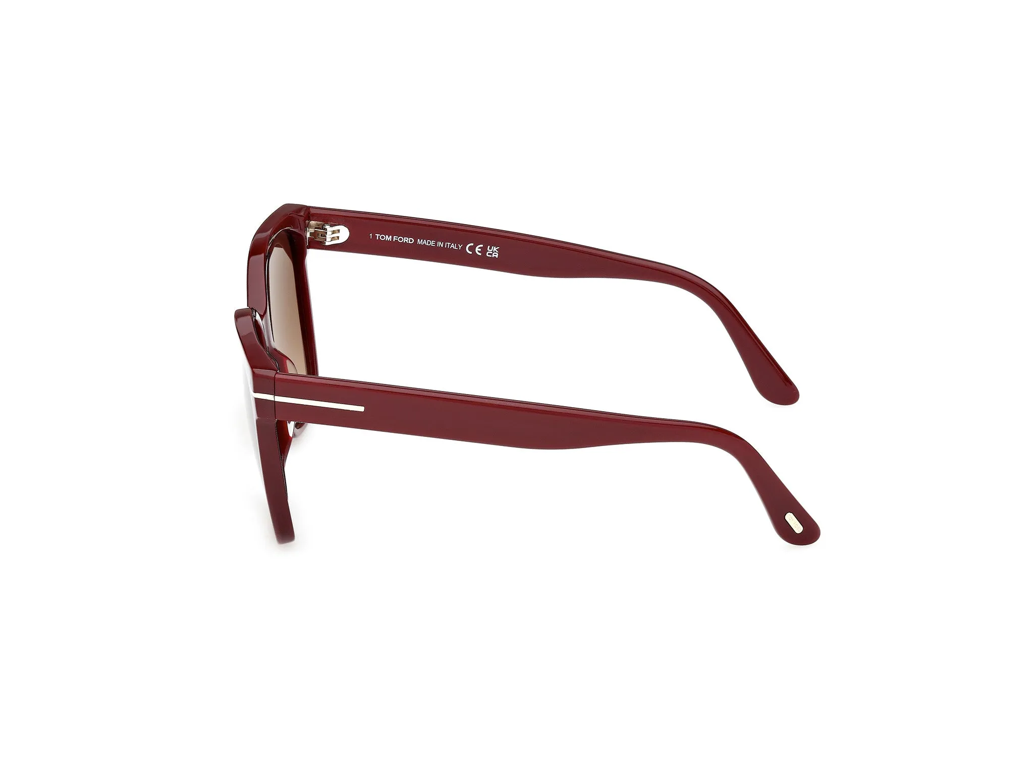 TOM FORD FT1312 IRIS-02 69F Occhiali da sole Acetato Bordeaux Marrone Farfalla Normale - immagine 3