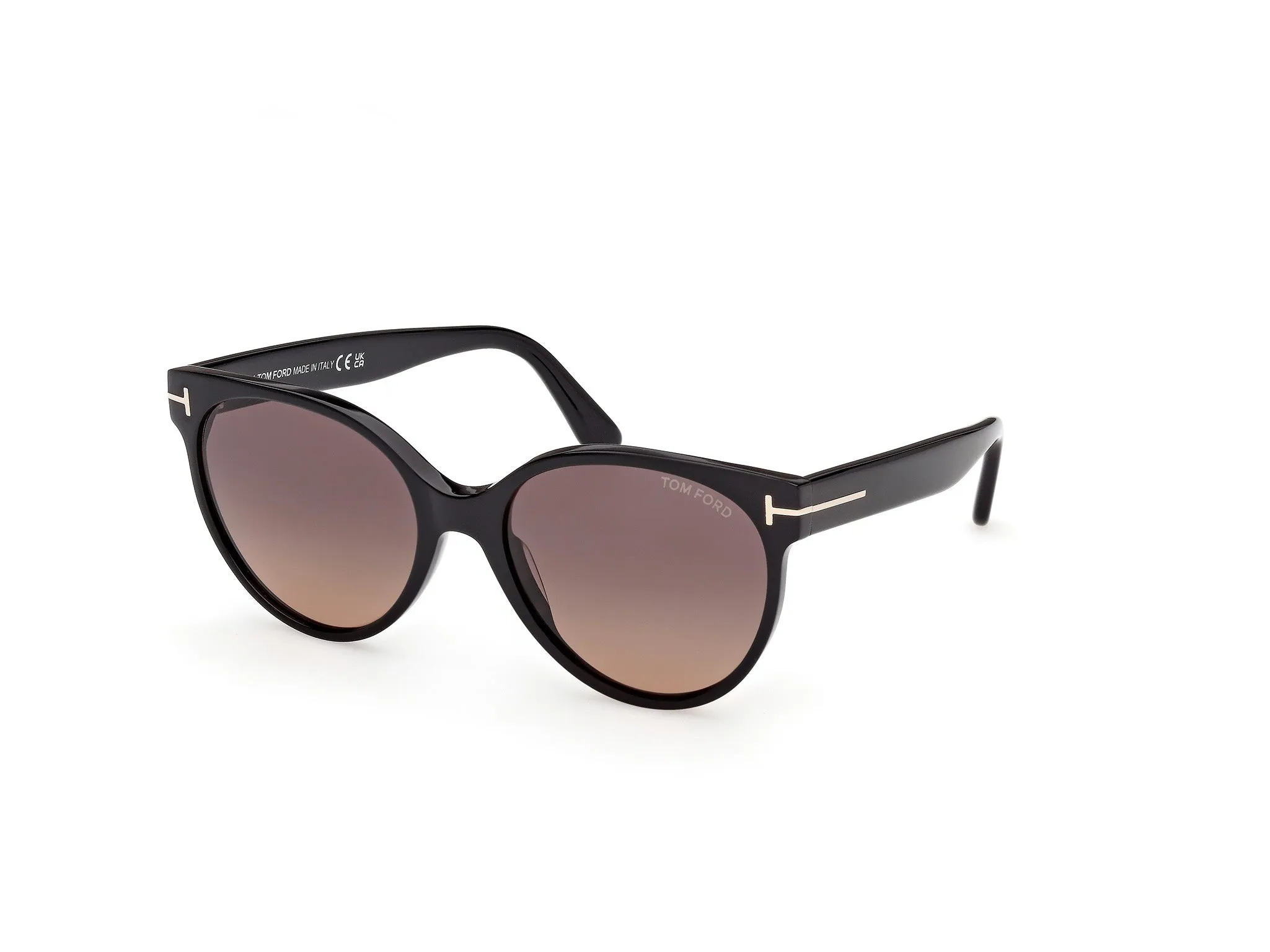 TOM FORD FT1311 TALLULAH-02 01T Occhiali da sole Acetato Nero Bordeaux Rotonda Normale - immagine 1