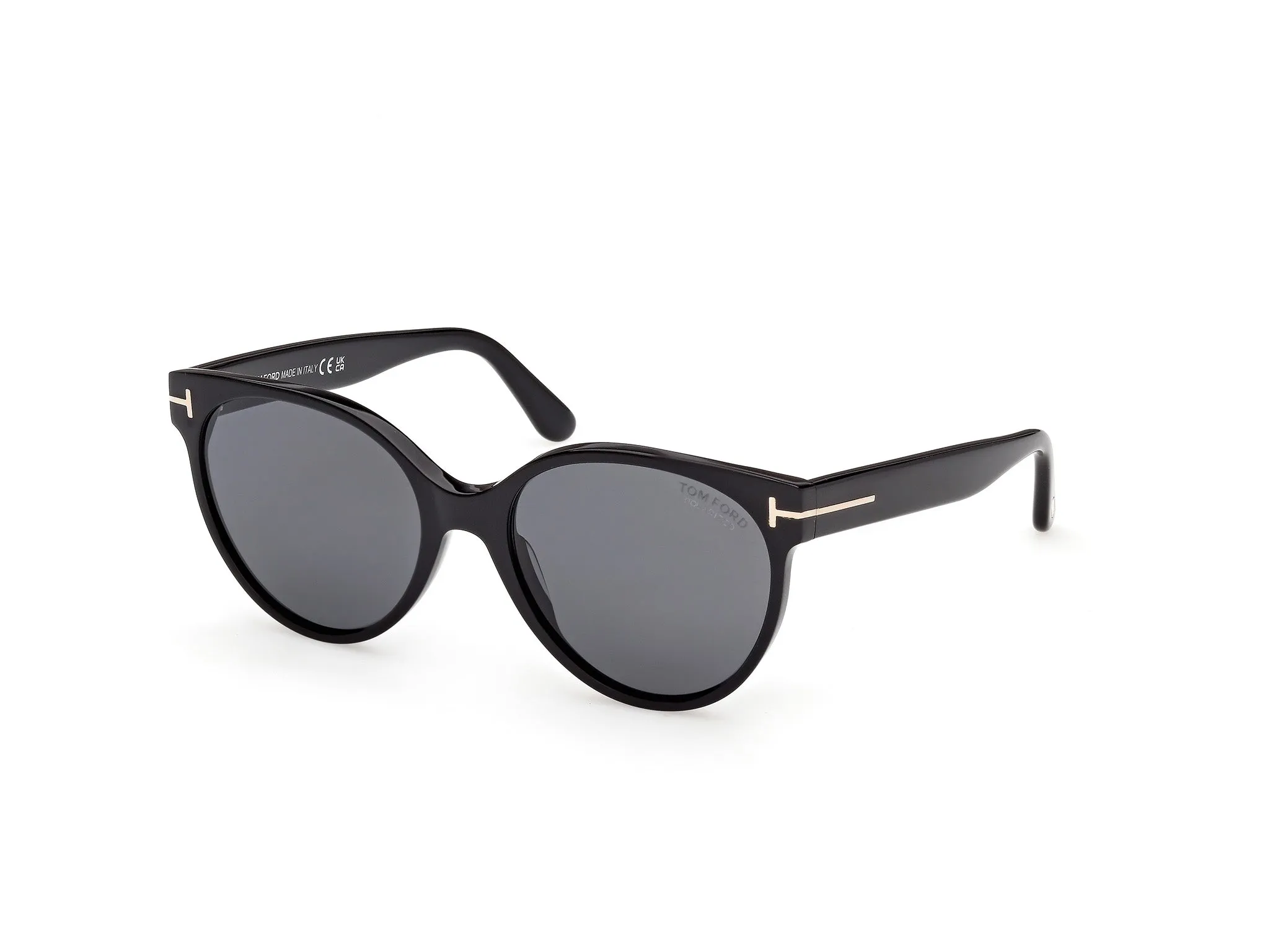 TOM FORD FT1311 TALLULAH-02 01D Occhiali da sole Acetato Nero Fumo Rotonda Polarizzata - immagine 1