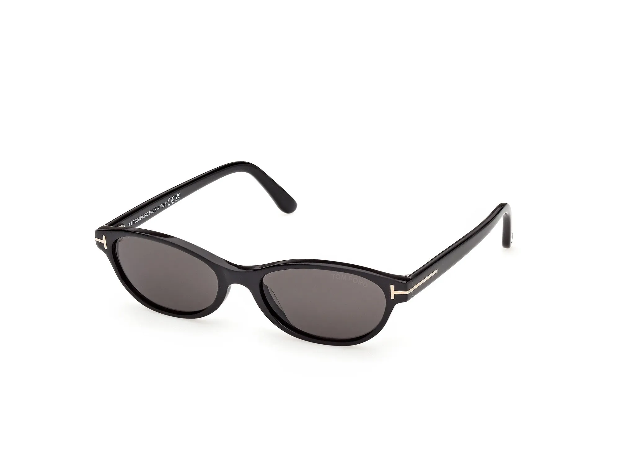 TOM FORD FT1310 CHLOE-02 01A Occhiali da sole Acetato Nero Fumo Rotonda Normale - immagine 1