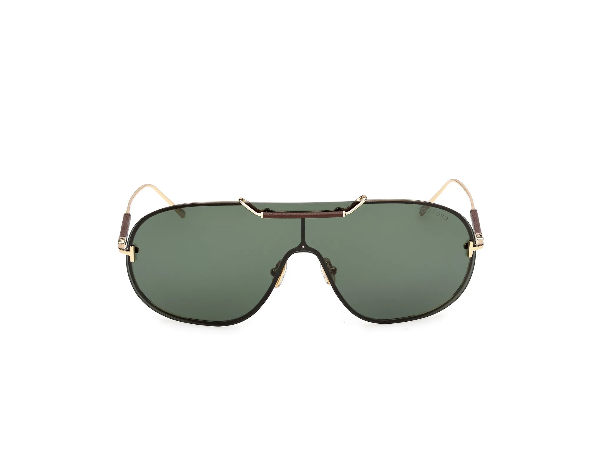 TOM FORD FT1309 TYLER-02 30N Occhiali da sole Metallo Oro Verde Maschera Normale - immagine 2