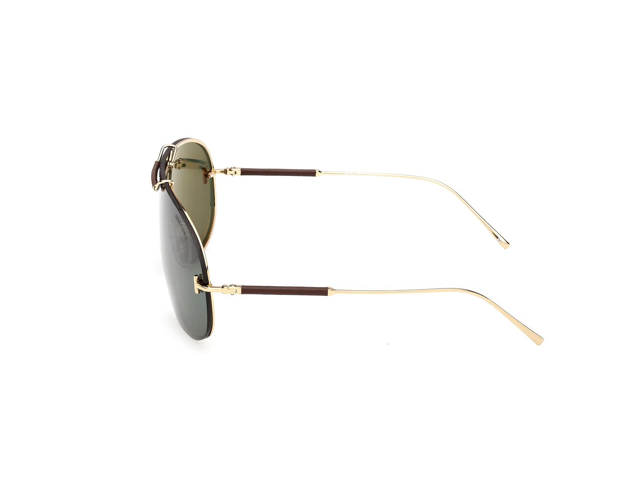 TOM FORD FT1309 TYLER-02 30N Occhiali da sole Metallo Oro Verde Maschera Normale - immagine 3