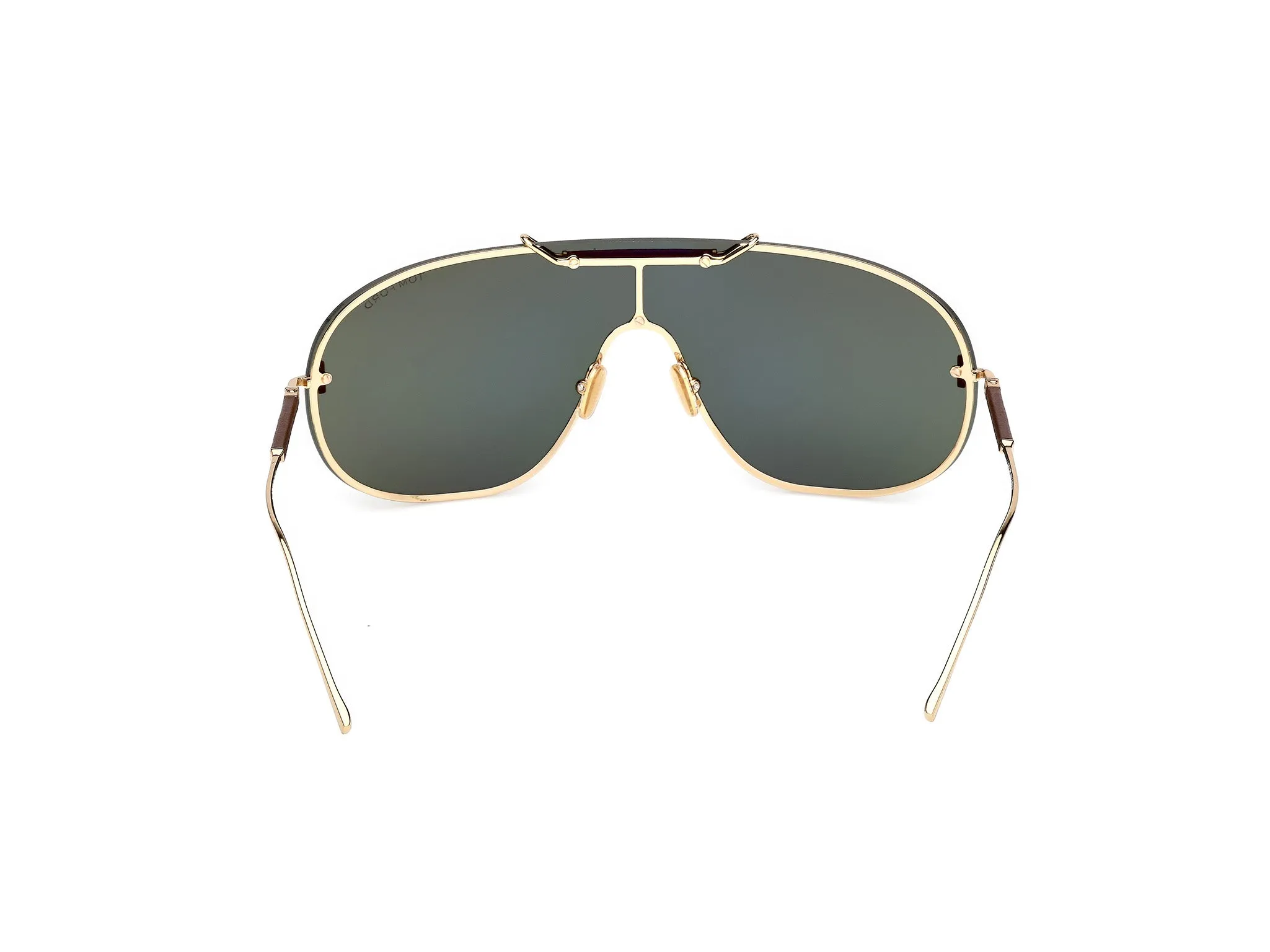 TOM FORD FT1309 TYLER-02 30N Occhiali da sole Metallo Oro Verde Maschera Normale - immagine 4