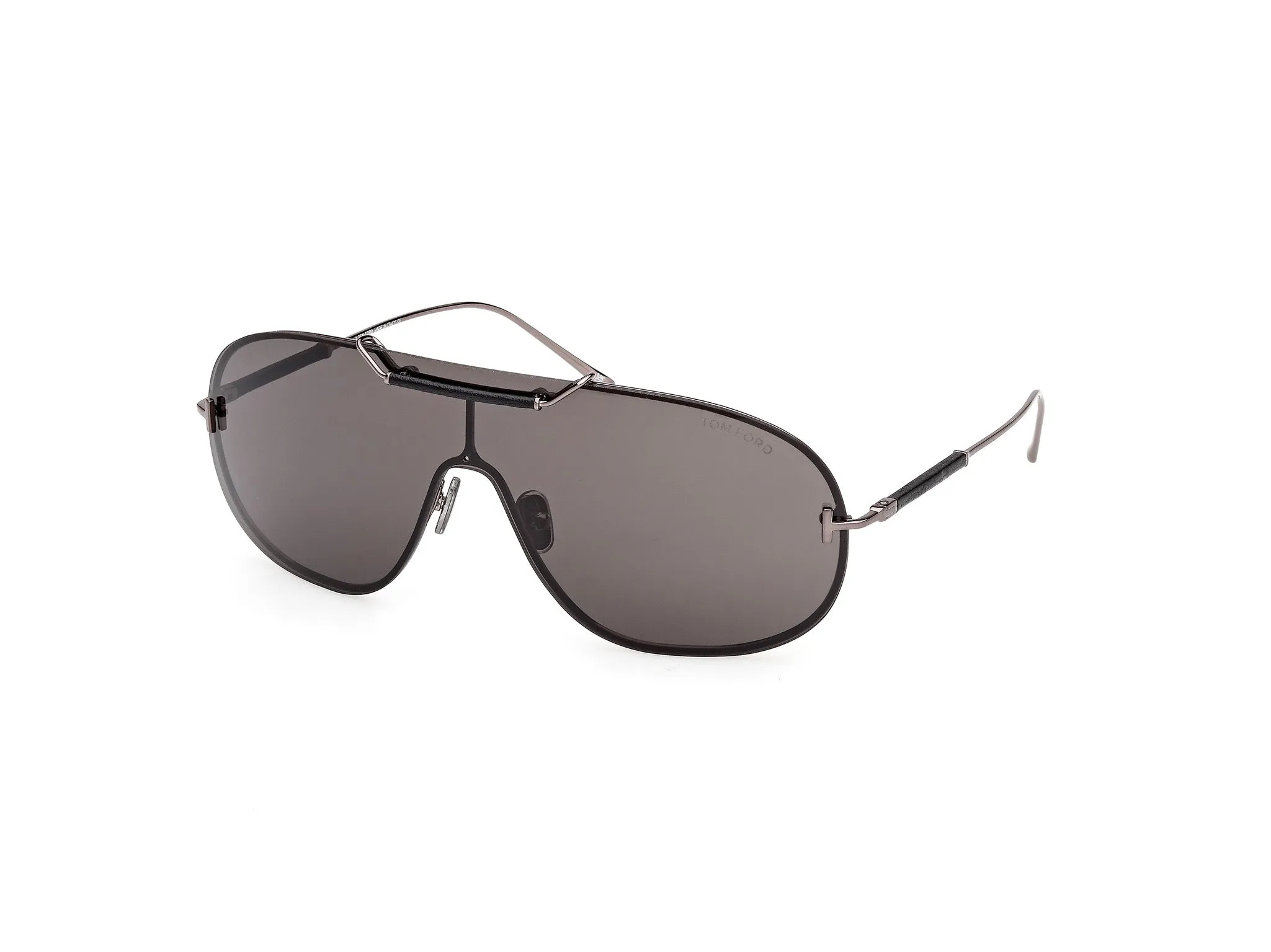 TOM FORD FT1309 TYLER-02 08A Occhiali da sole Metallo Canna di fucile Fumo Maschera Normale - immagine 1