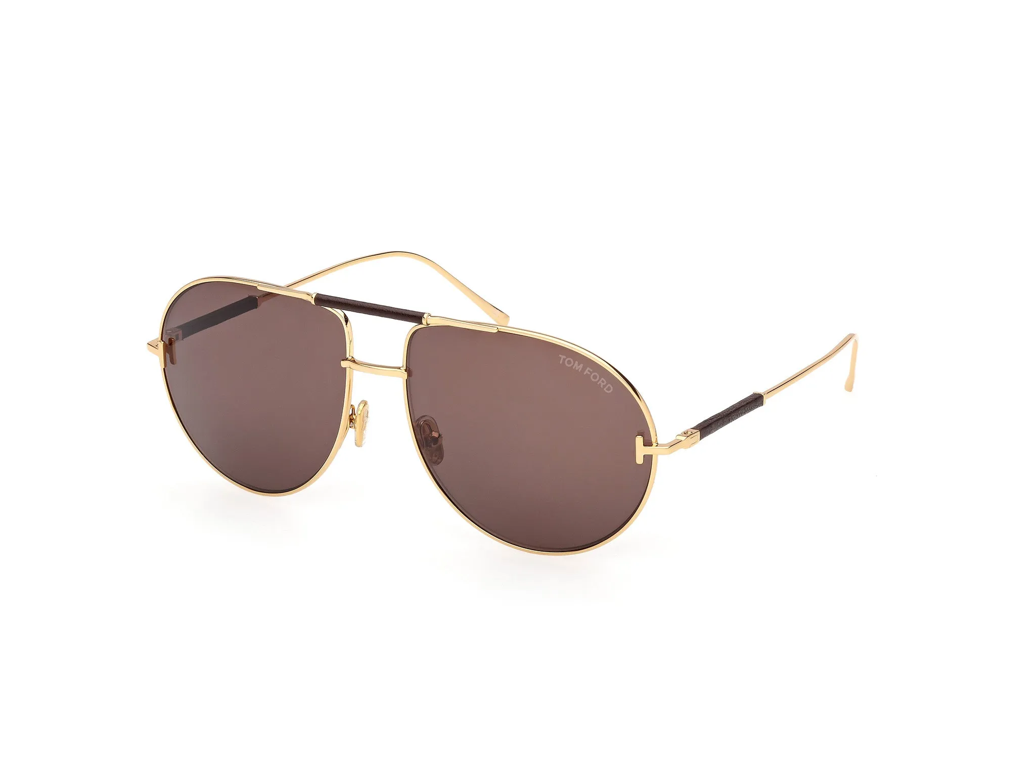 TOM FORD FT1308 LOU-02 30E Occhiali da sole Metallo Oro Marrone Pilot Normale - immagine 1
