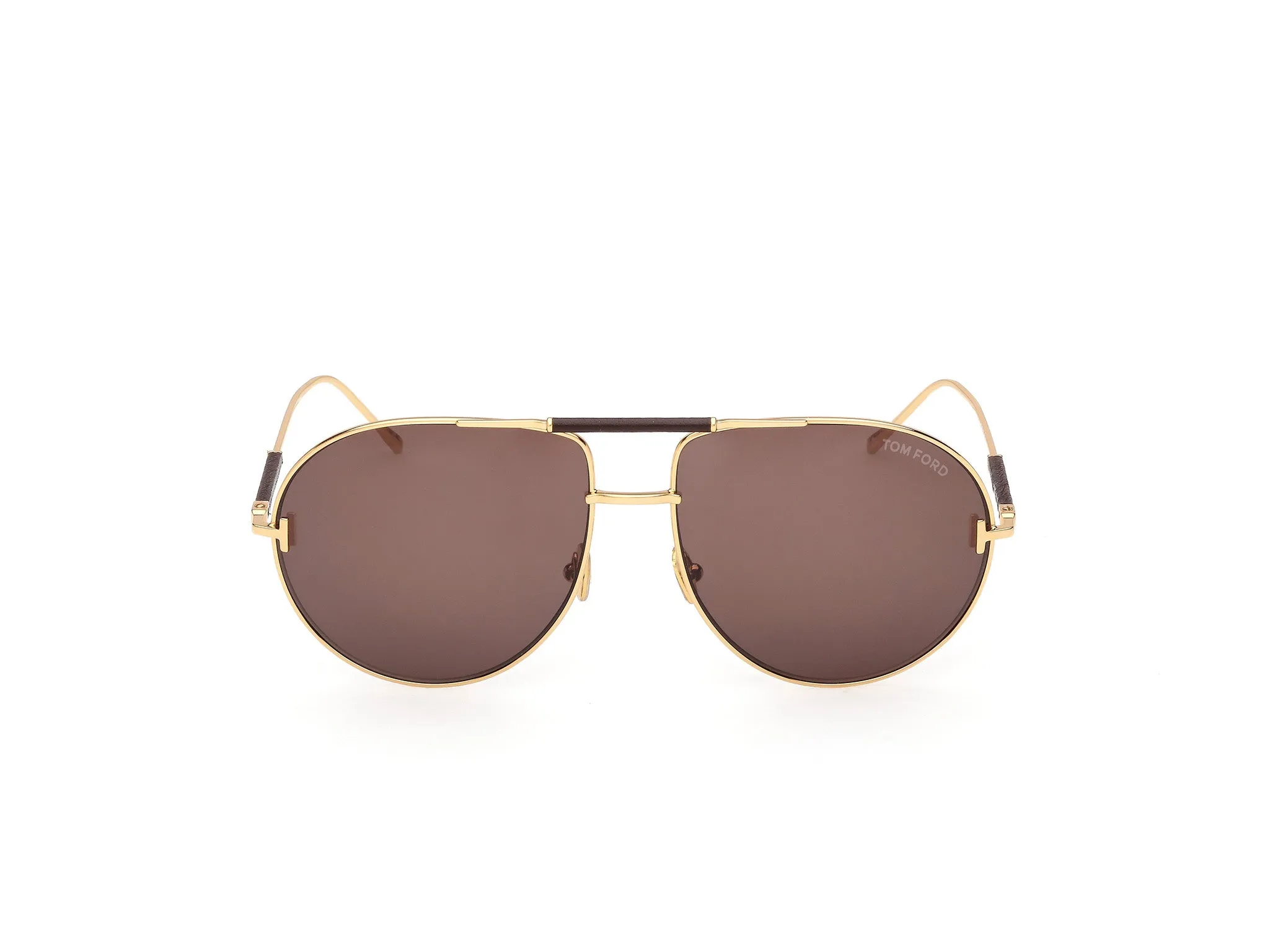 TOM FORD FT1308 LOU-02 30E Occhiali da sole Metallo Oro Marrone Pilot Normale - immagine 2