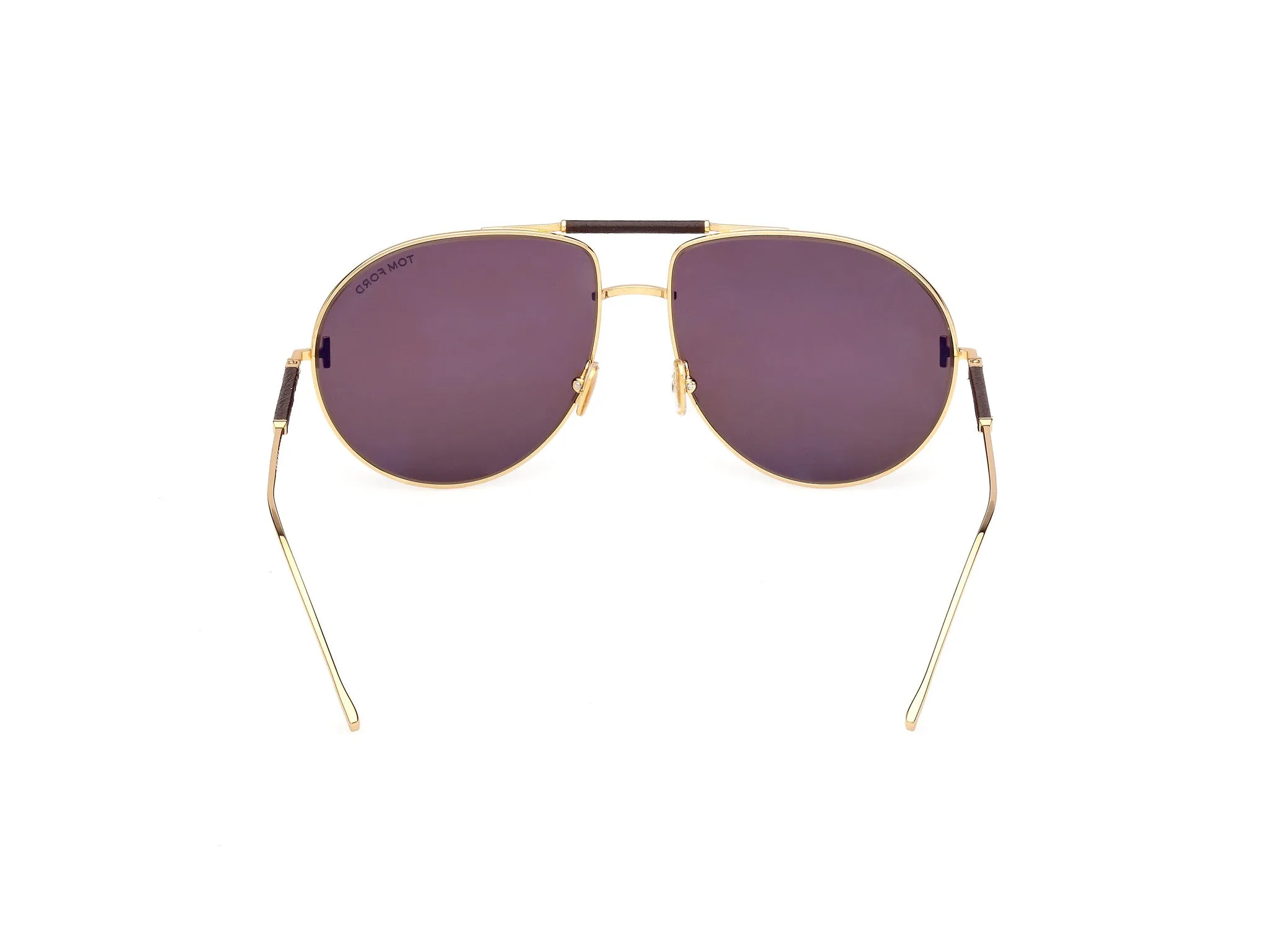 TOM FORD FT1308 LOU-02 30E Occhiali da sole Metallo Oro Marrone Pilot Normale - immagine 4