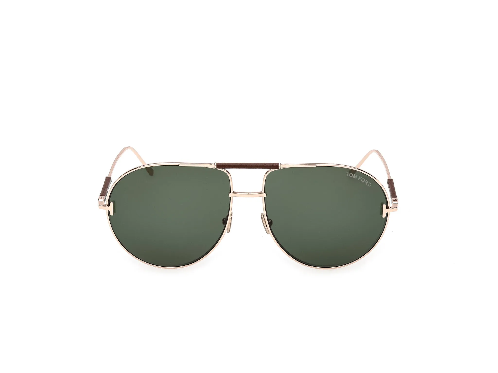 TOM FORD FT1308 LOU-02 28N Occhiali da sole Metallo Oro Verde Pilot Normale - immagine 2