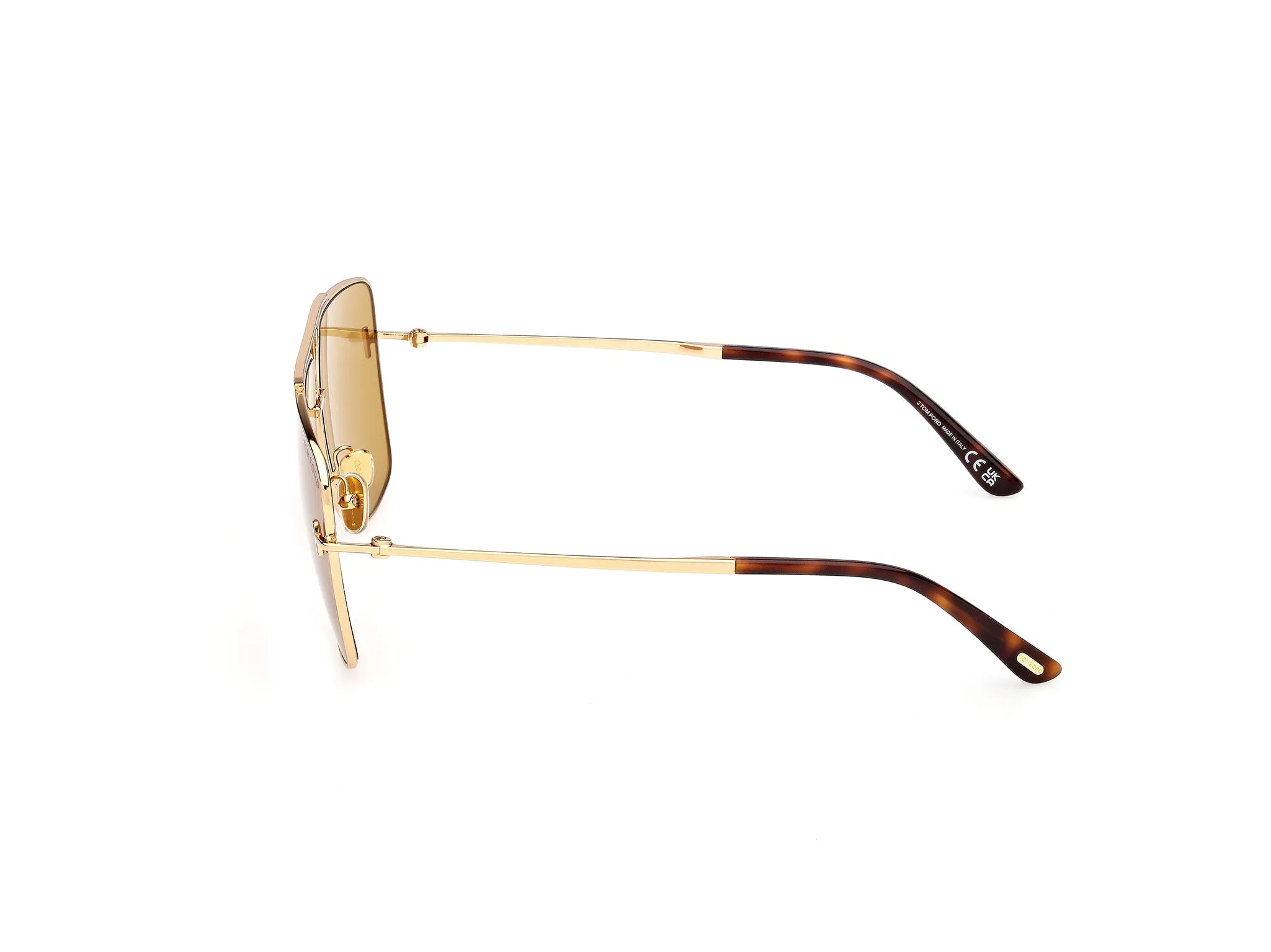 TOM FORD FT1307 ELIOTT-02 30E Occhiali da sole Metallo Oro Marrone Squadrata Normale - immagine 3