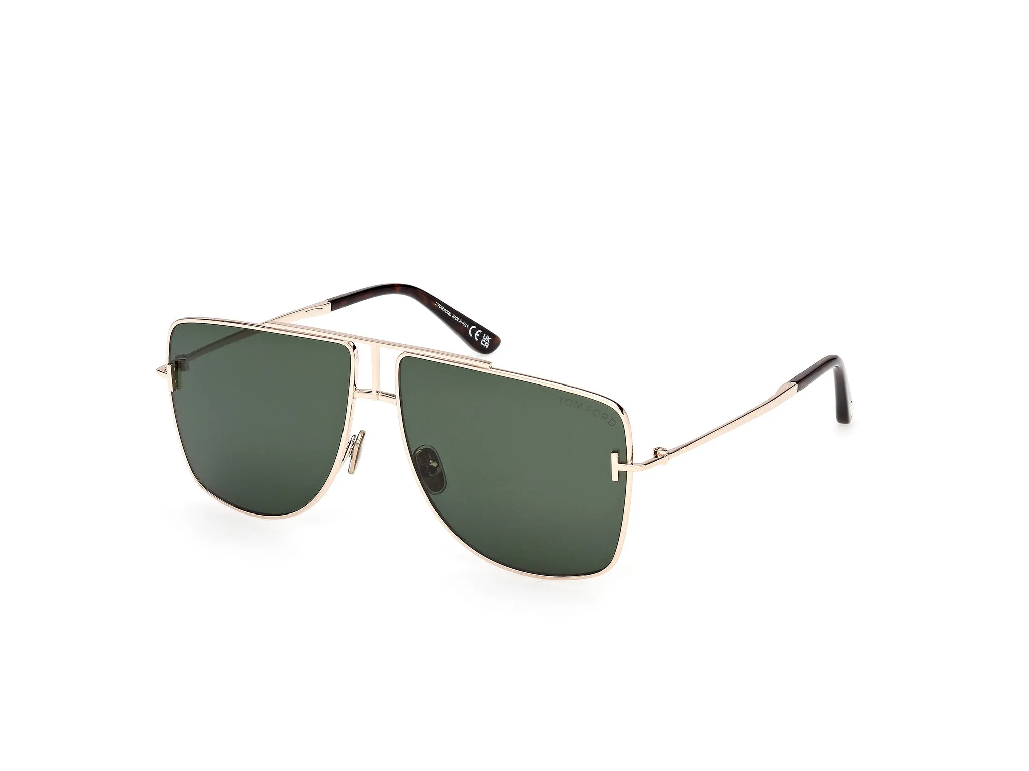 TOM FORD FT1307 ELIOTT-02 28N Occhiali da sole Metallo Oro Verde Squadrata Normale - immagine 1
