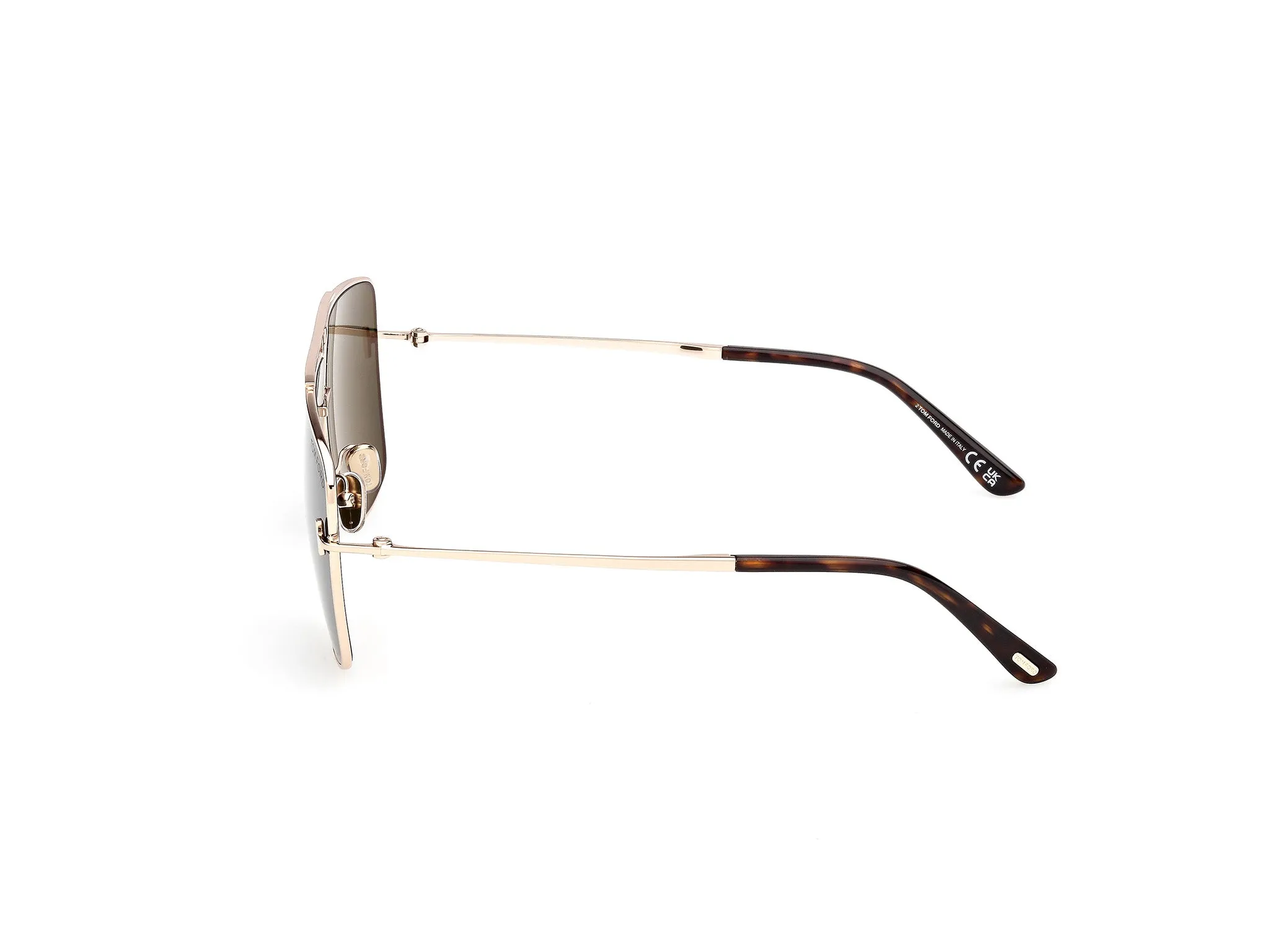 TOM FORD FT1307 ELIOTT-02 28N Occhiali da sole Metallo Oro Verde Squadrata Normale - immagine 3