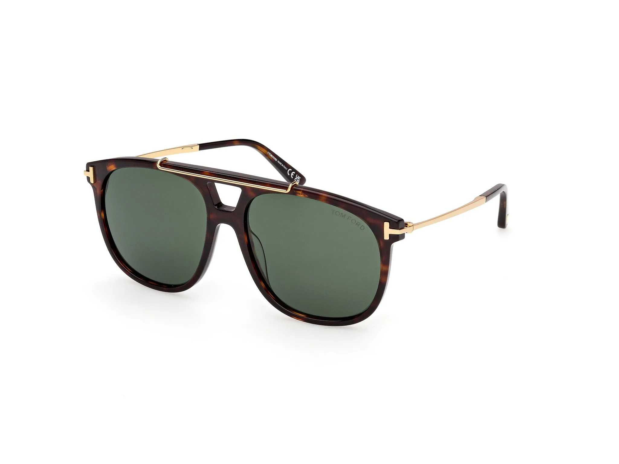 TOM FORD FT1306 SAM-02 52N Occhiali da sole Acetato Havana Verde Squadrata Normale - immagine 1