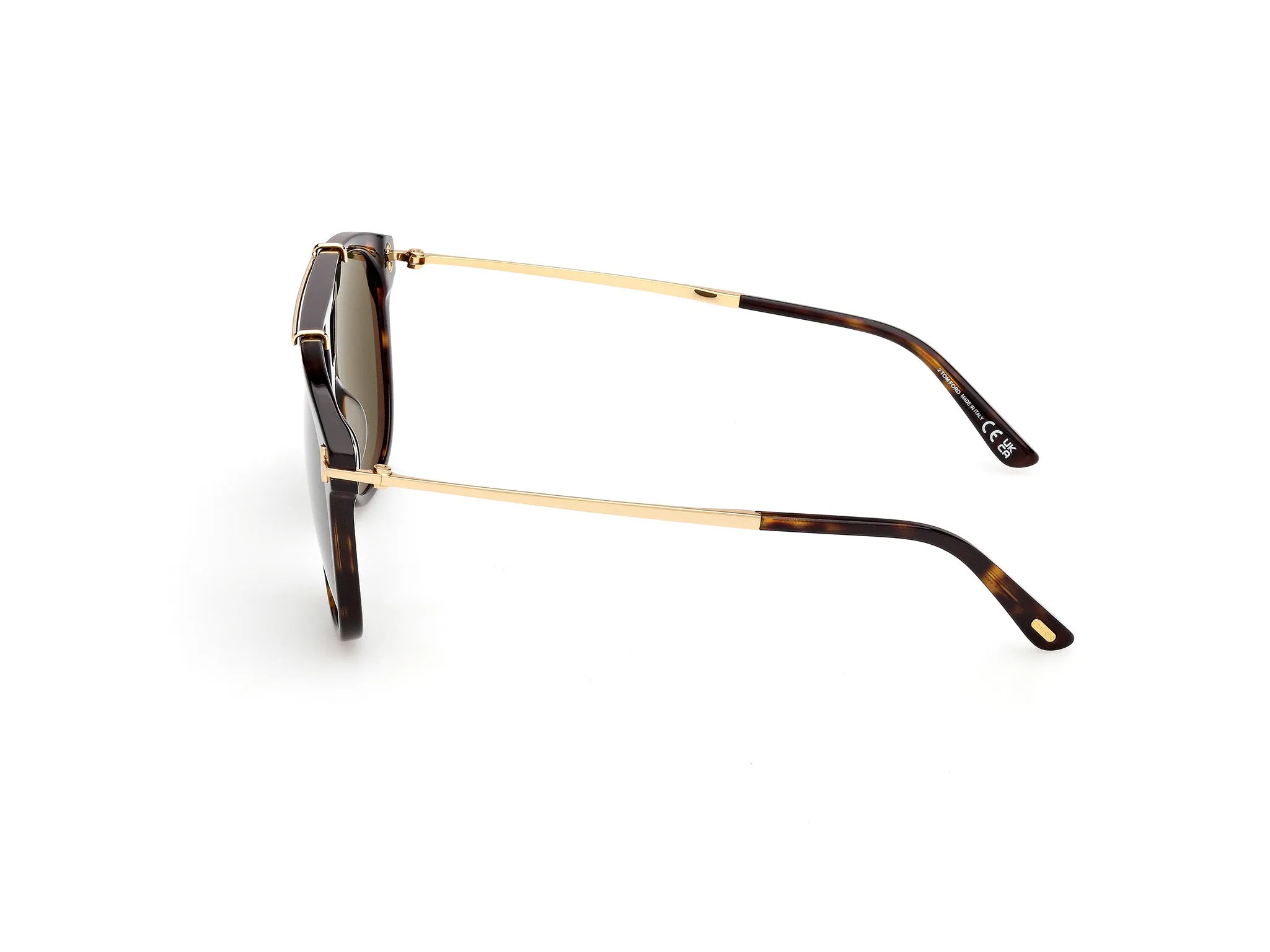 TOM FORD FT1306 SAM-02 52N Occhiali da sole Acetato Havana Verde Squadrata Normale - immagine 3