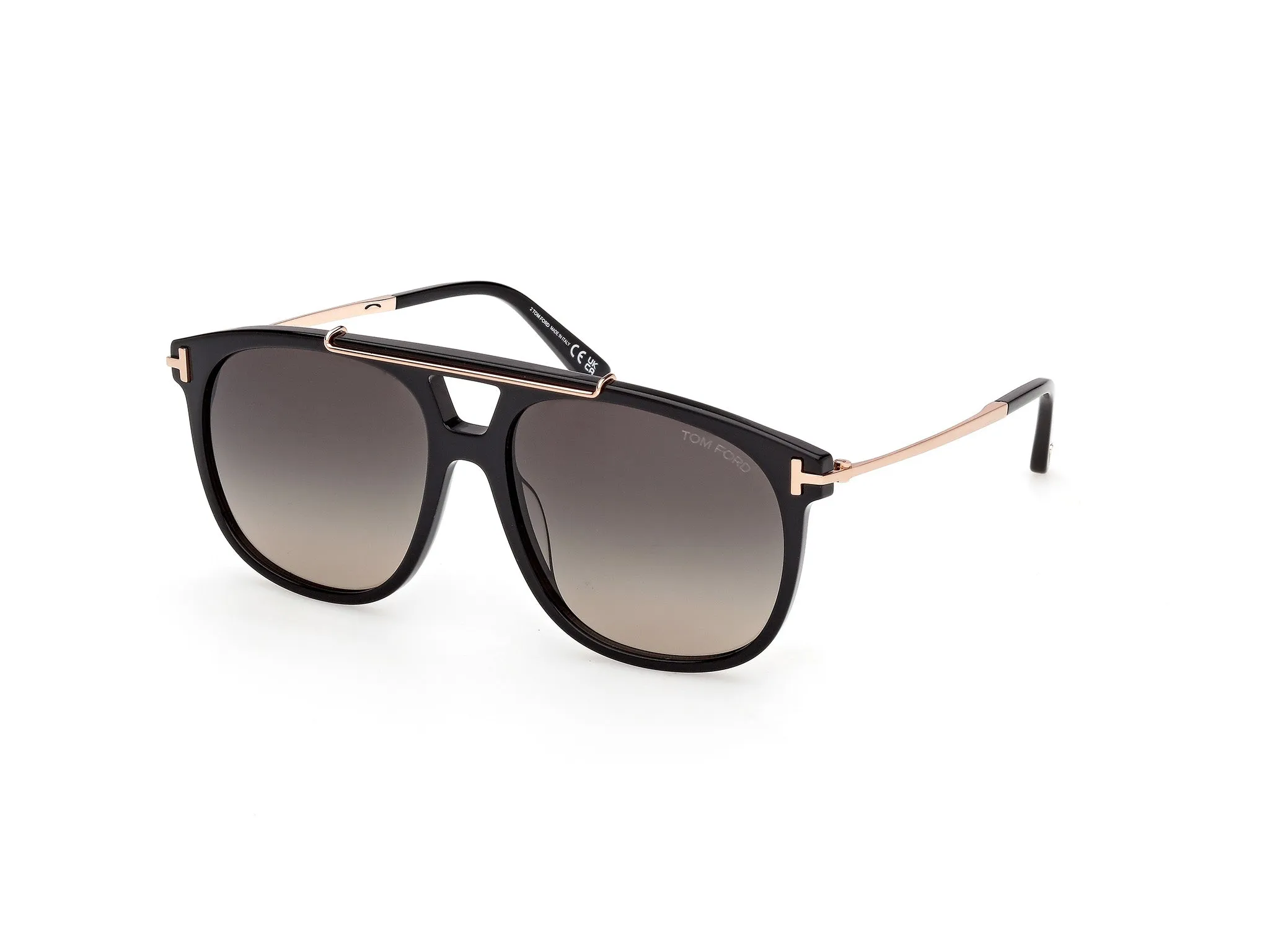 TOM FORD FT1306 SAM-02 01B Occhiali da sole Acetato Nero Fumo Squadrata Normale - immagine 1