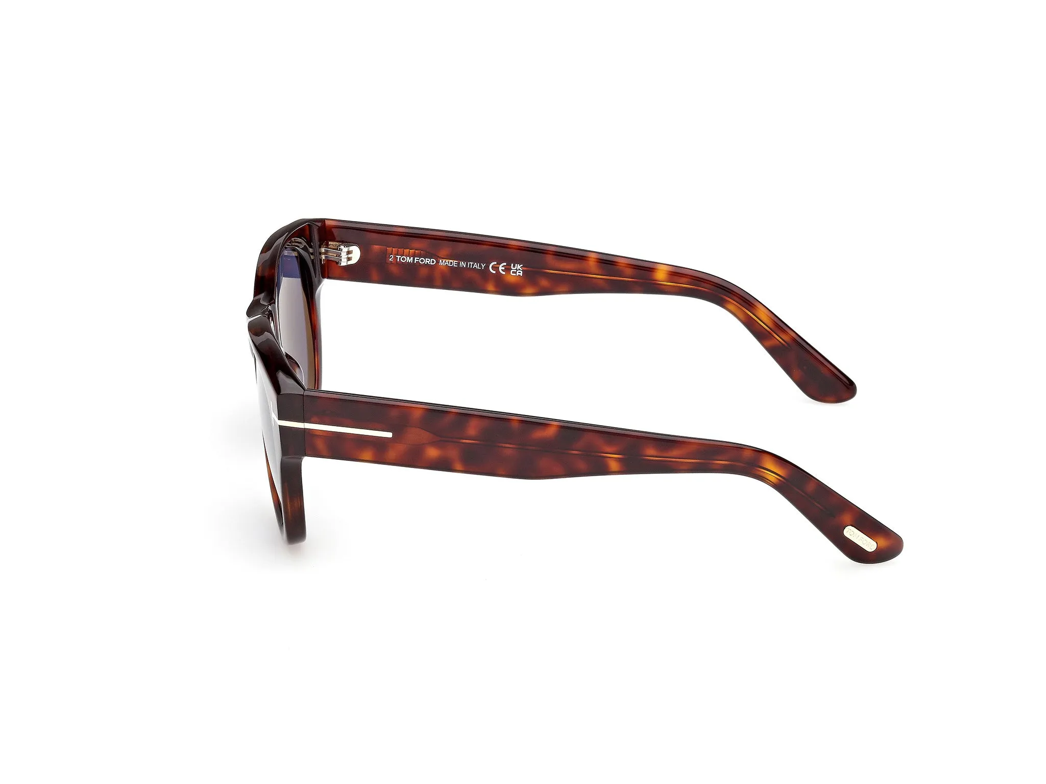 TOM FORD FT1305 BURTON-02 54V Occhiali da sole Acetato Havana Blu Rotonda Normale - immagine 3