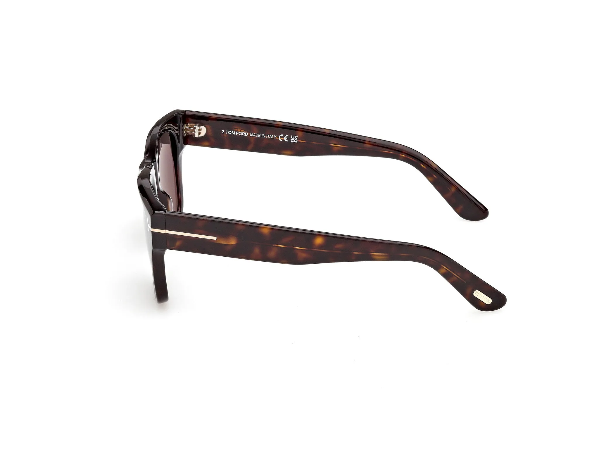 TOM FORD FT1304 FINN-02 52A Occhiali da sole Acetato Havana Fumo Squadrata Normale - immagine 3