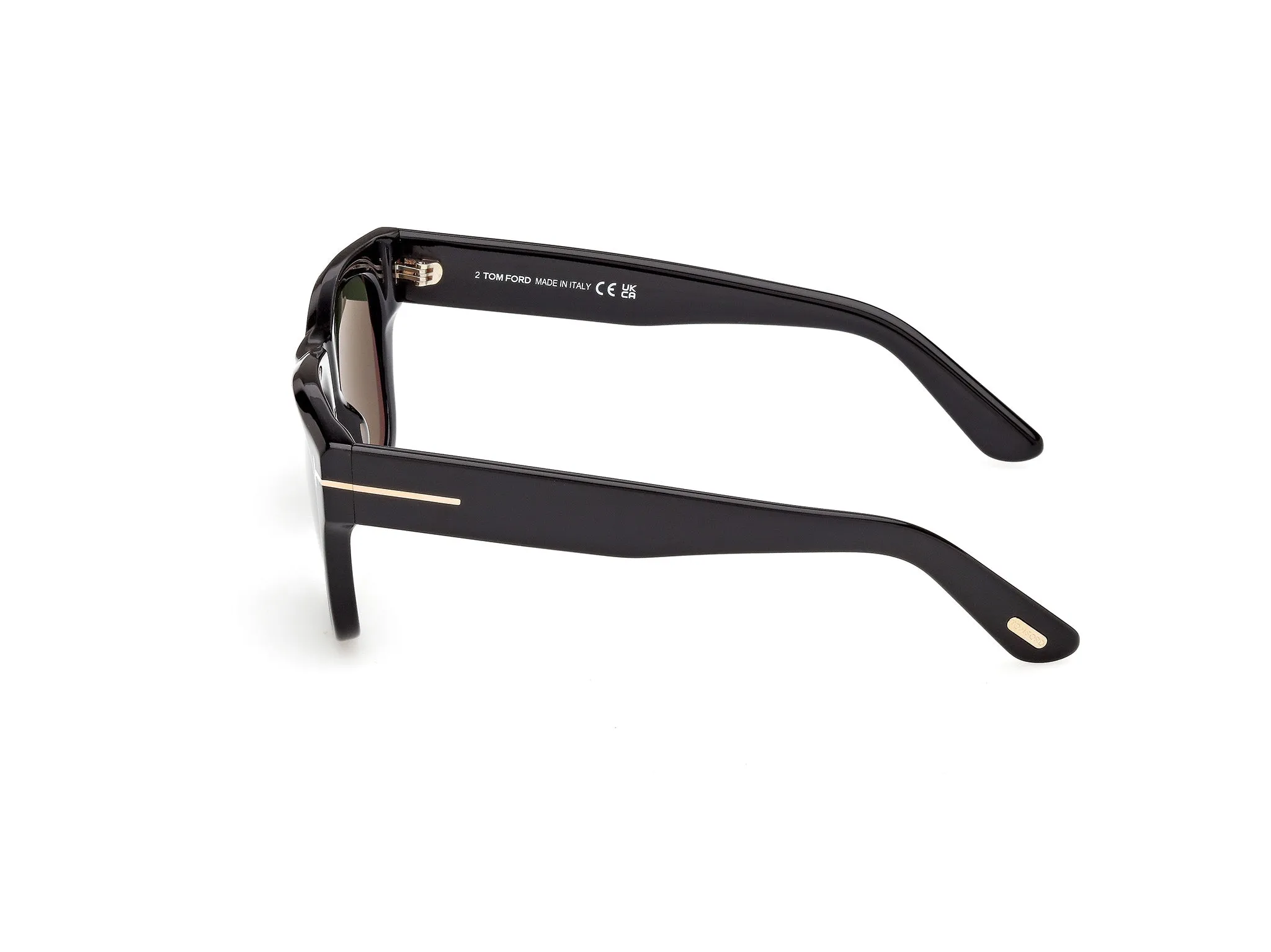 TOM FORD FT1304 FINN-02 01N Occhiali da sole Acetato Nero Verde Squadrata Normale - immagine 3