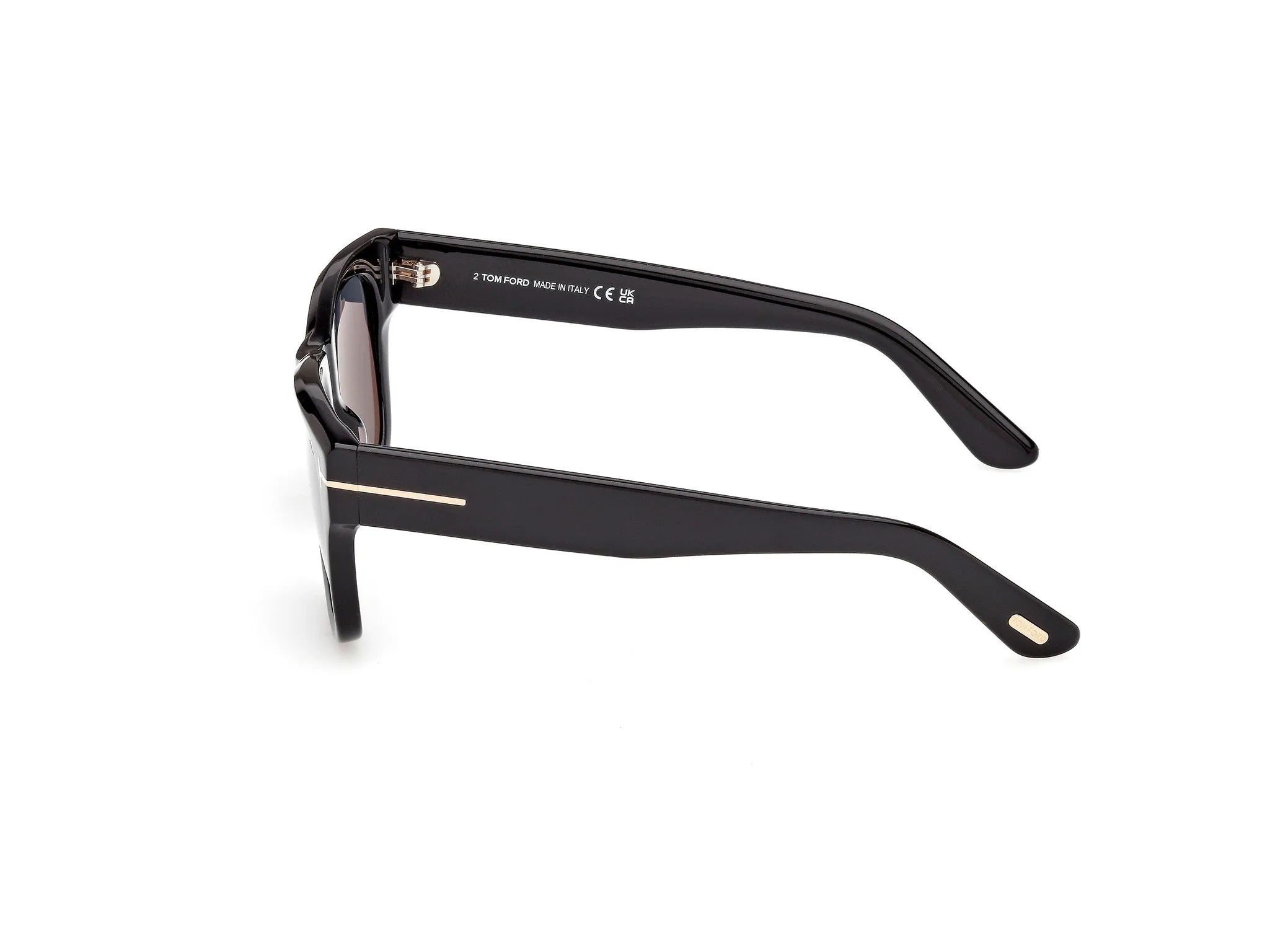 TOM FORD FT1304 FINN-02 01D Occhiali da sole Acetato Nero Fumo Squadrata Polarizzata - immagine 3