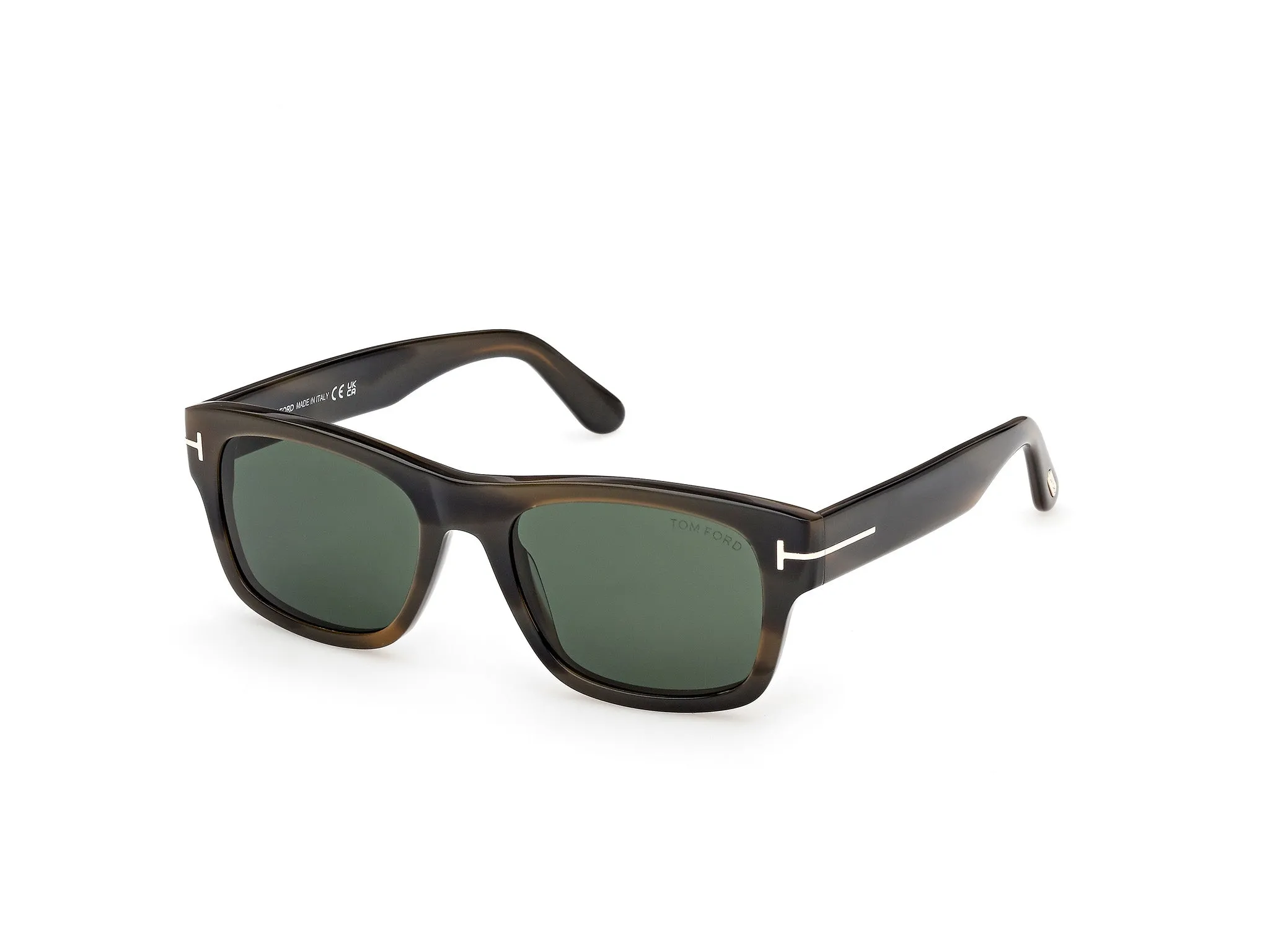 TOM FORD FT1303 SMITH-02 55N Occhiali da sole Acetato Havana Verde Squadrata Normale - immagine 1