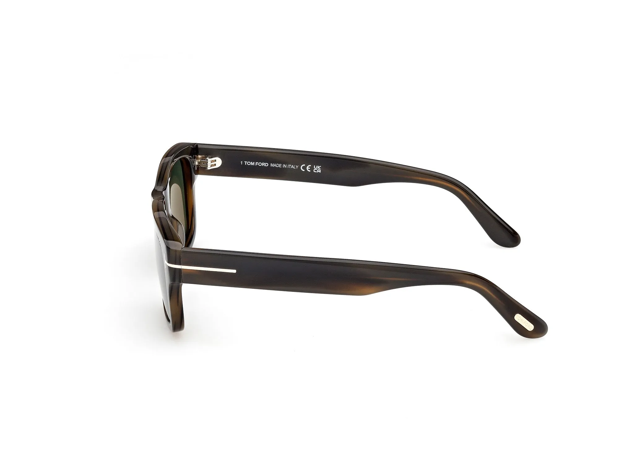 TOM FORD FT1303 SMITH-02 55N Occhiali da sole Acetato Havana Verde Squadrata Normale - immagine 3