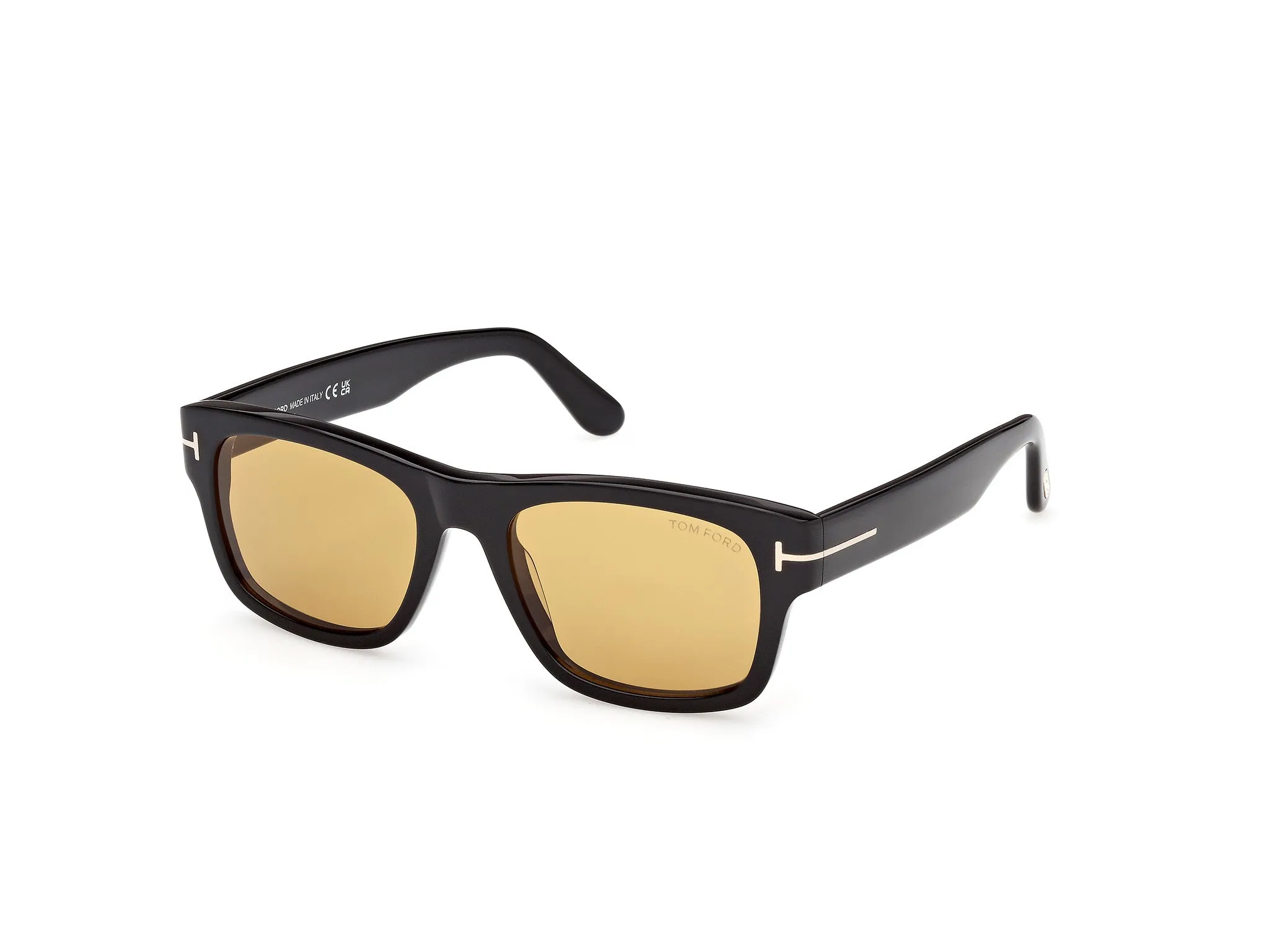 TOM FORD FT1303 SMITH-02 01E Occhiali da sole Acetato Nero Marrone Squadrata Normale - immagine 1
